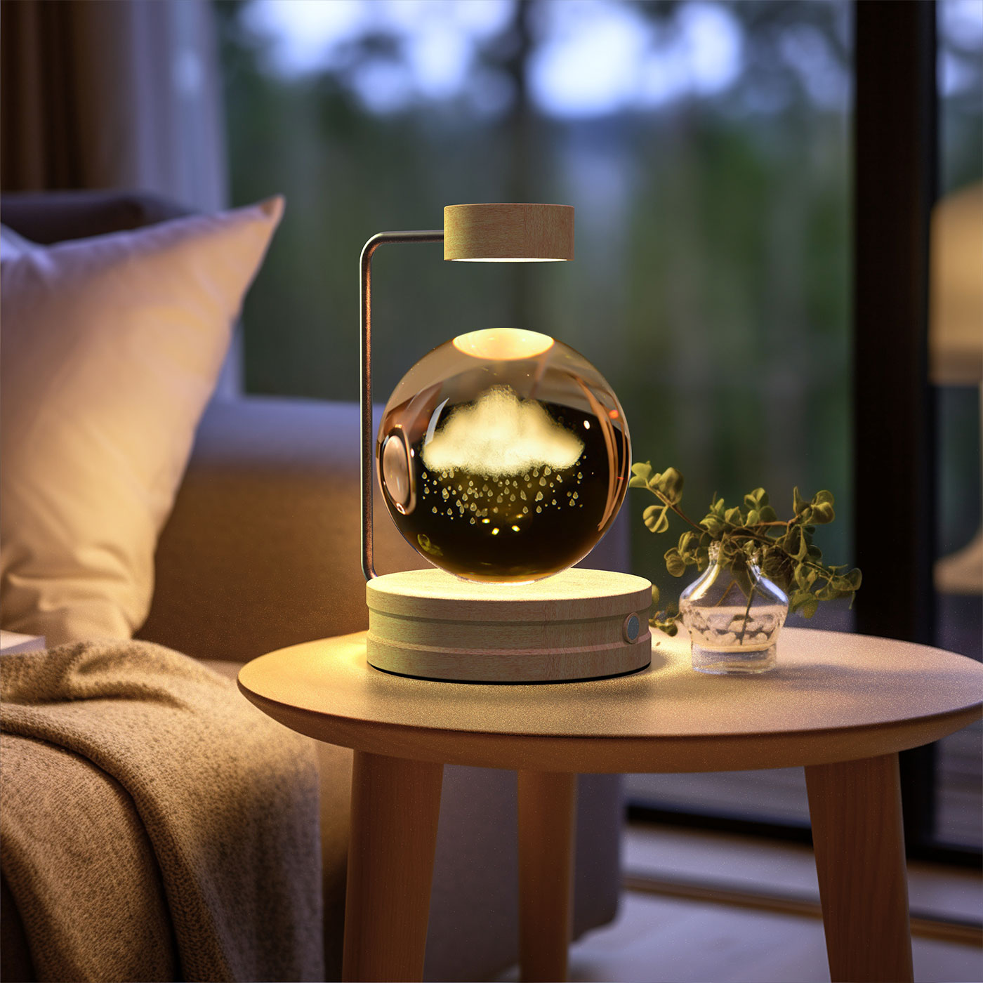Kristallkugel Kosmischer Dinosaurier Indoor Nachtlicht USB Power Warm Licht