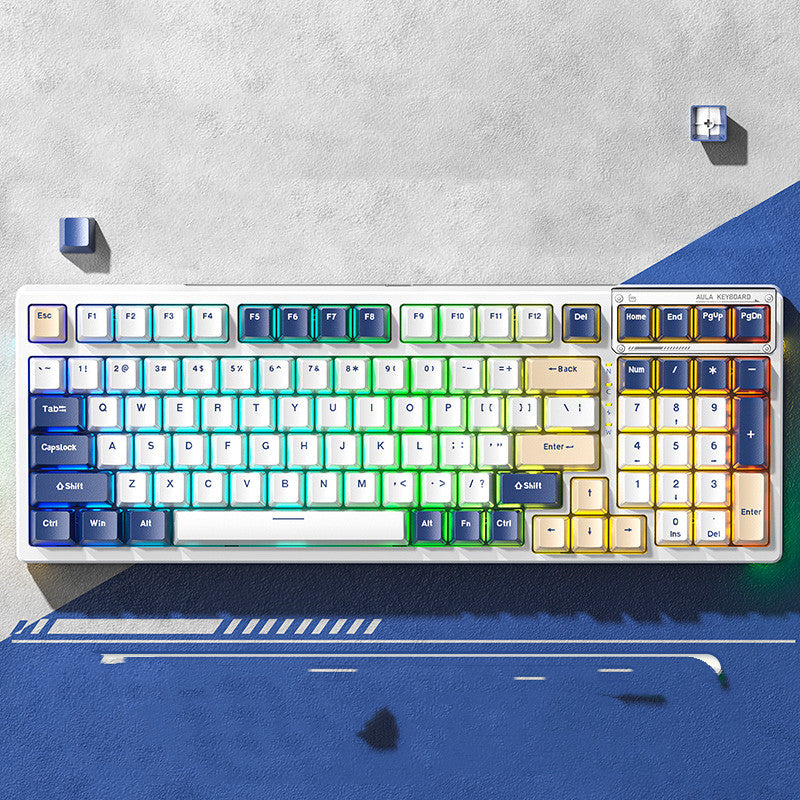 Wireless Bluetooth Mechanical Keyboard Tri-mode Game Hot-swappable (US-Layout)