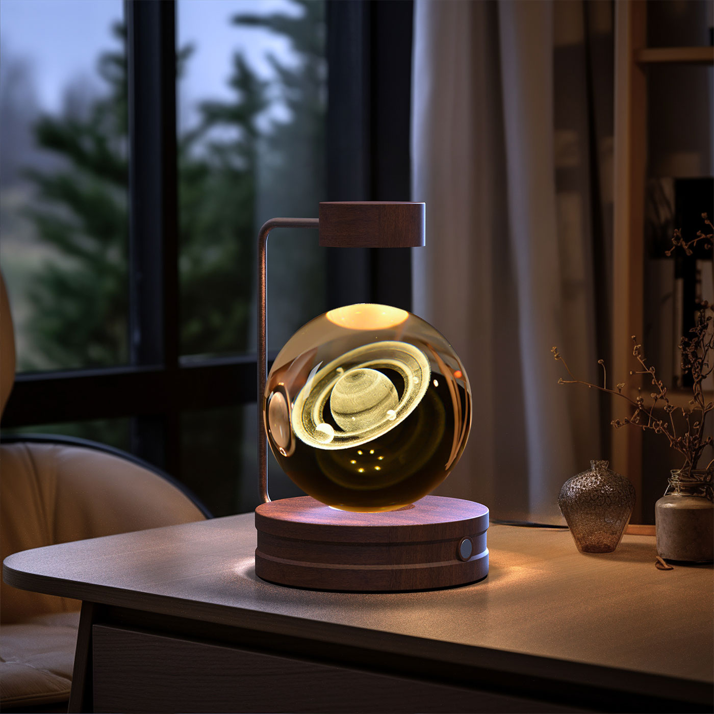 Kristallkugel Kosmischer Dinosaurier Indoor Nachtlicht USB Power Warm Licht