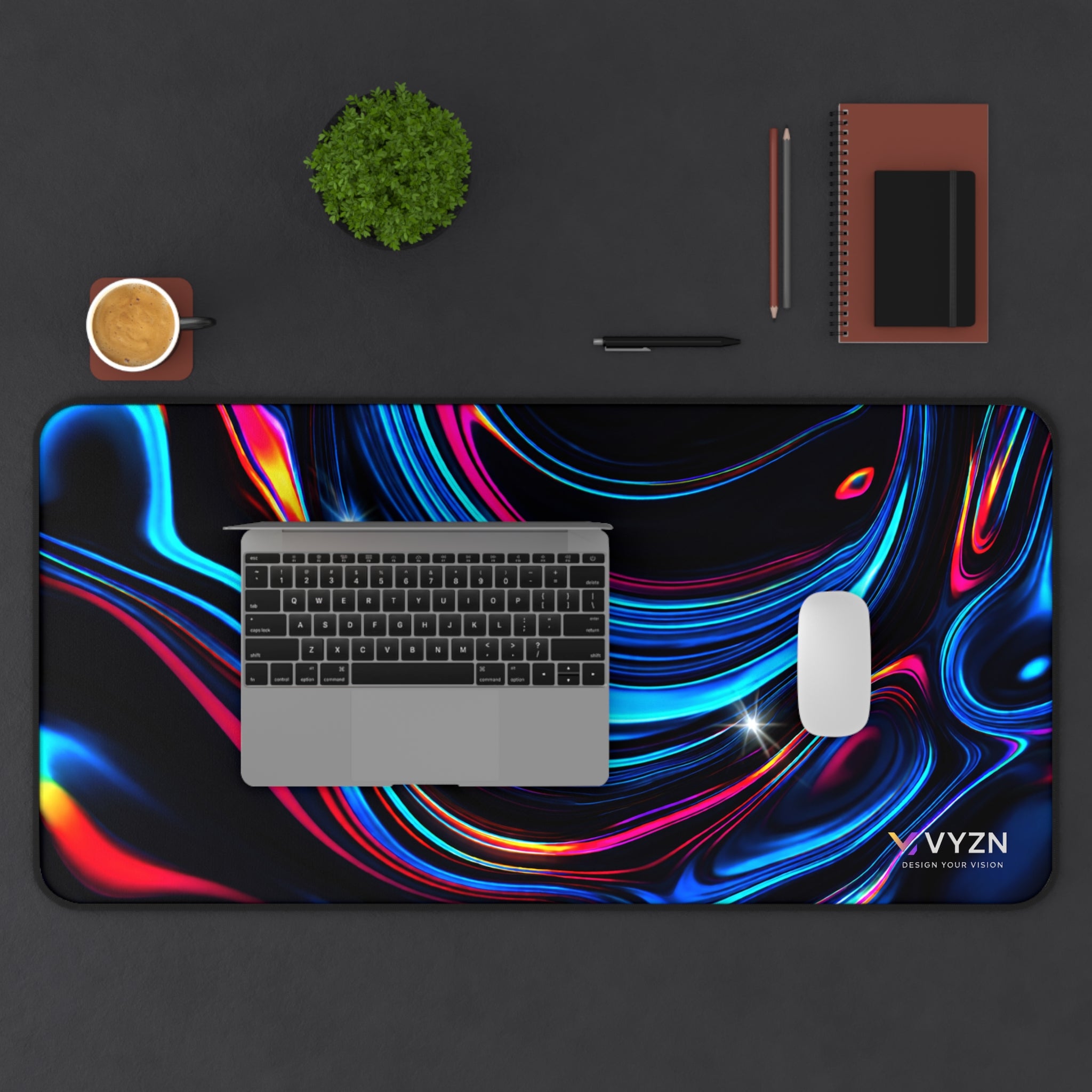 VYZN Design Mouse Pad / Liquid Blue and Red