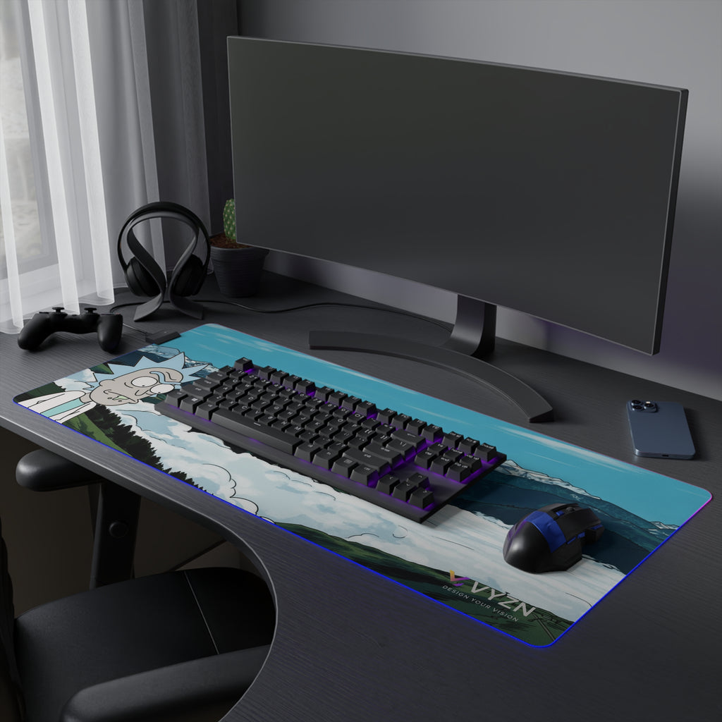 VYZN Design LED Gaming Mouse Pad Black and White
