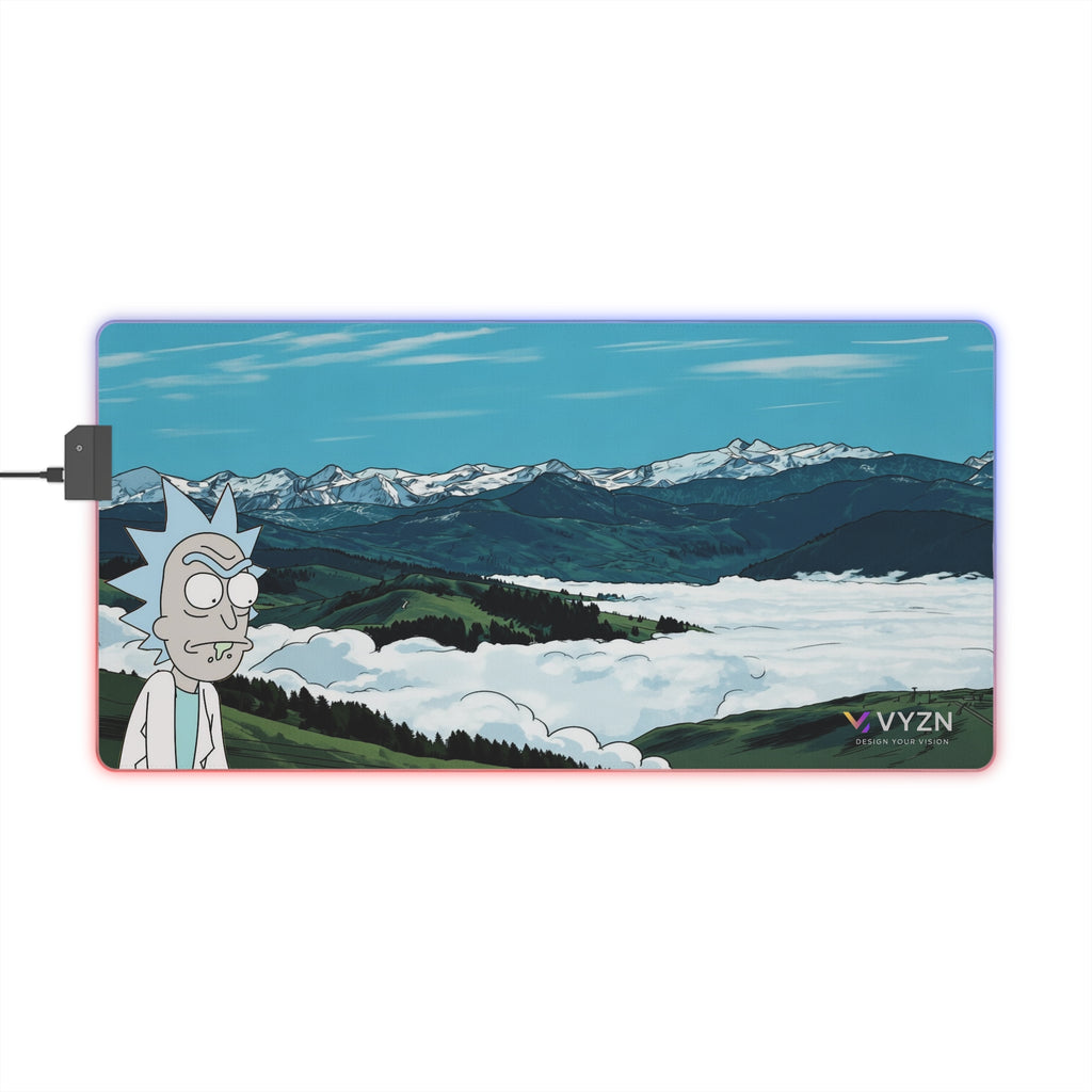 VYZN Design LED Gaming Mouse Pad Black and White