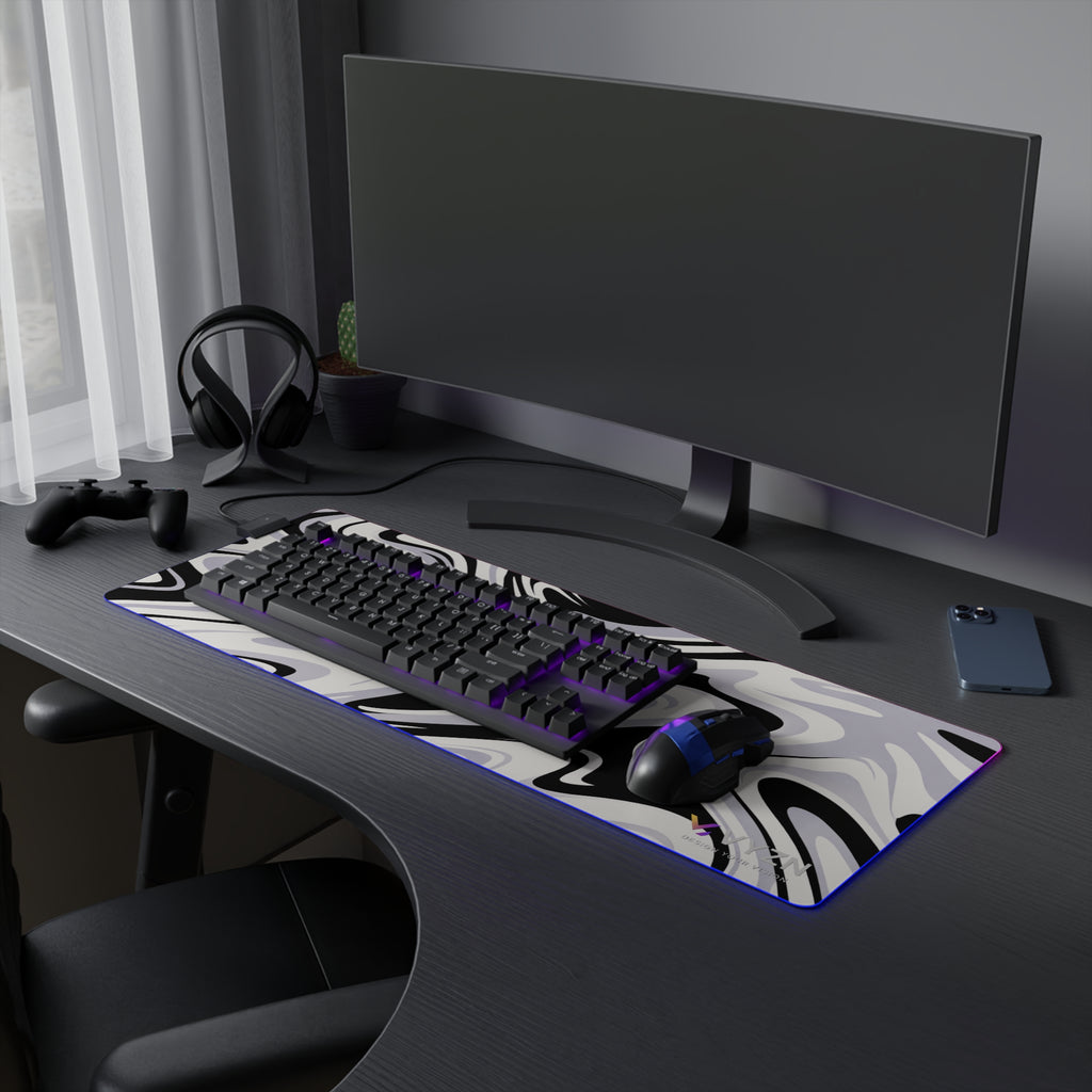 VYZN Design LED Gaming Mouse Pad Black and White
