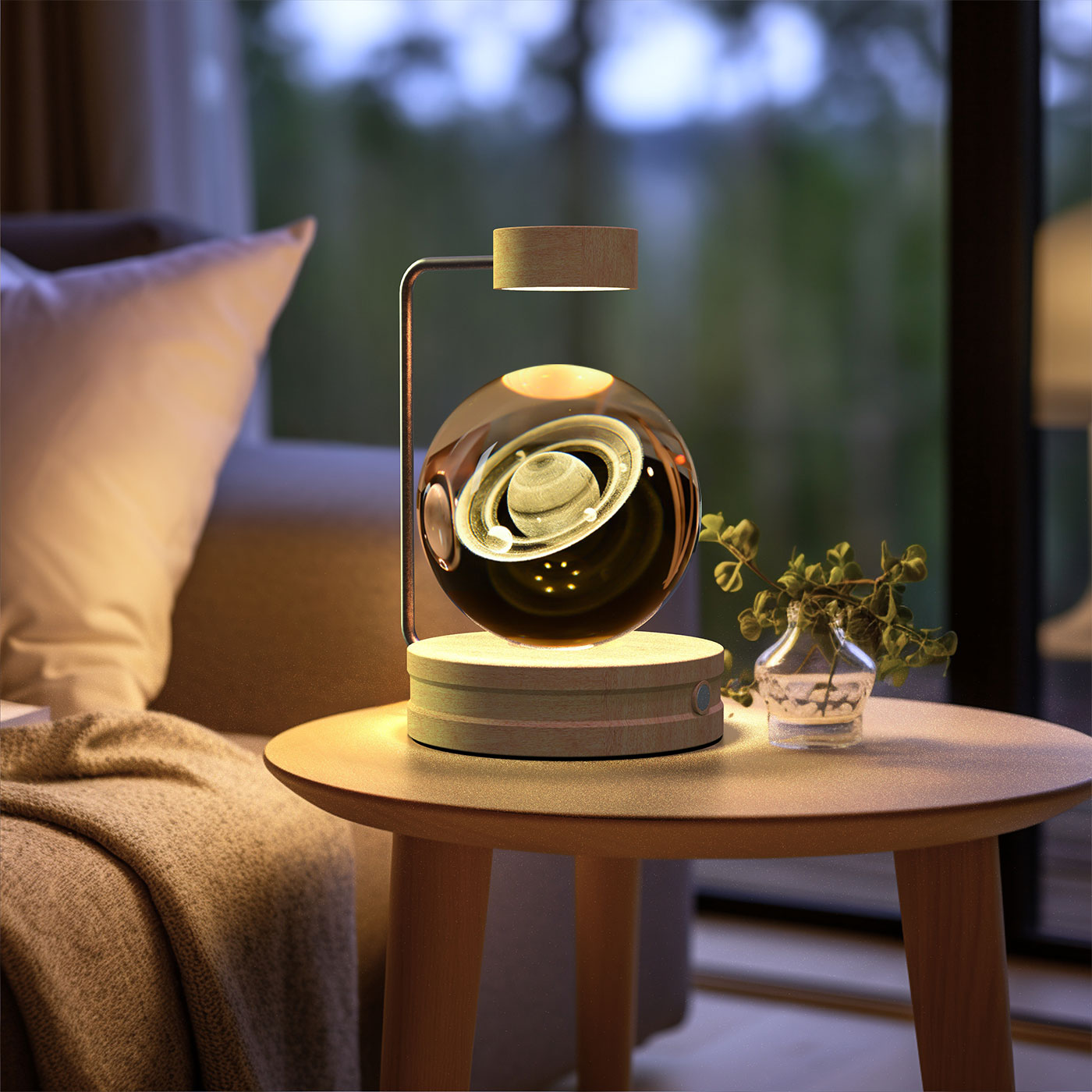 Kristallkugel Kosmischer Dinosaurier Indoor Nachtlicht USB Power Warm Licht