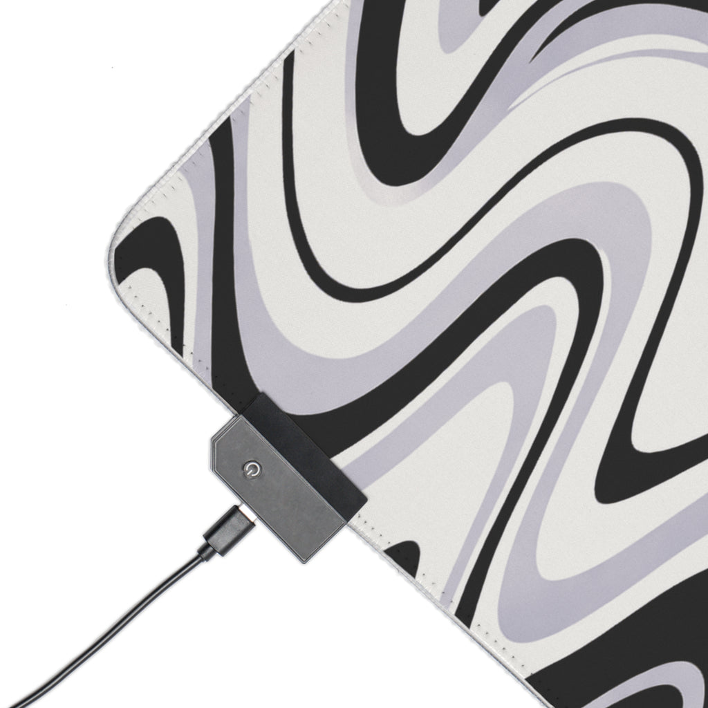 VYZN Design LED Gaming Mouse Pad Black and White