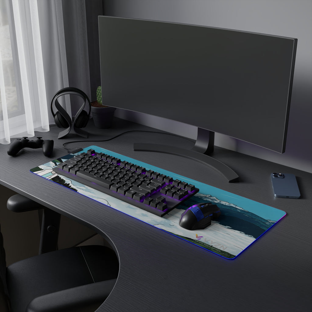 VYZN Design LED Gaming Mouse Pad Black and White
