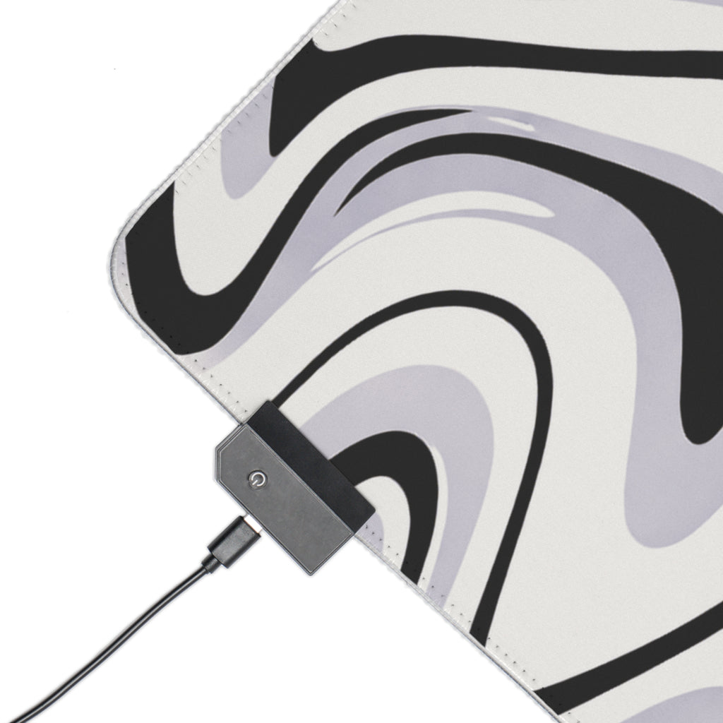 VYZN Design LED Gaming Mouse Pad Black and White