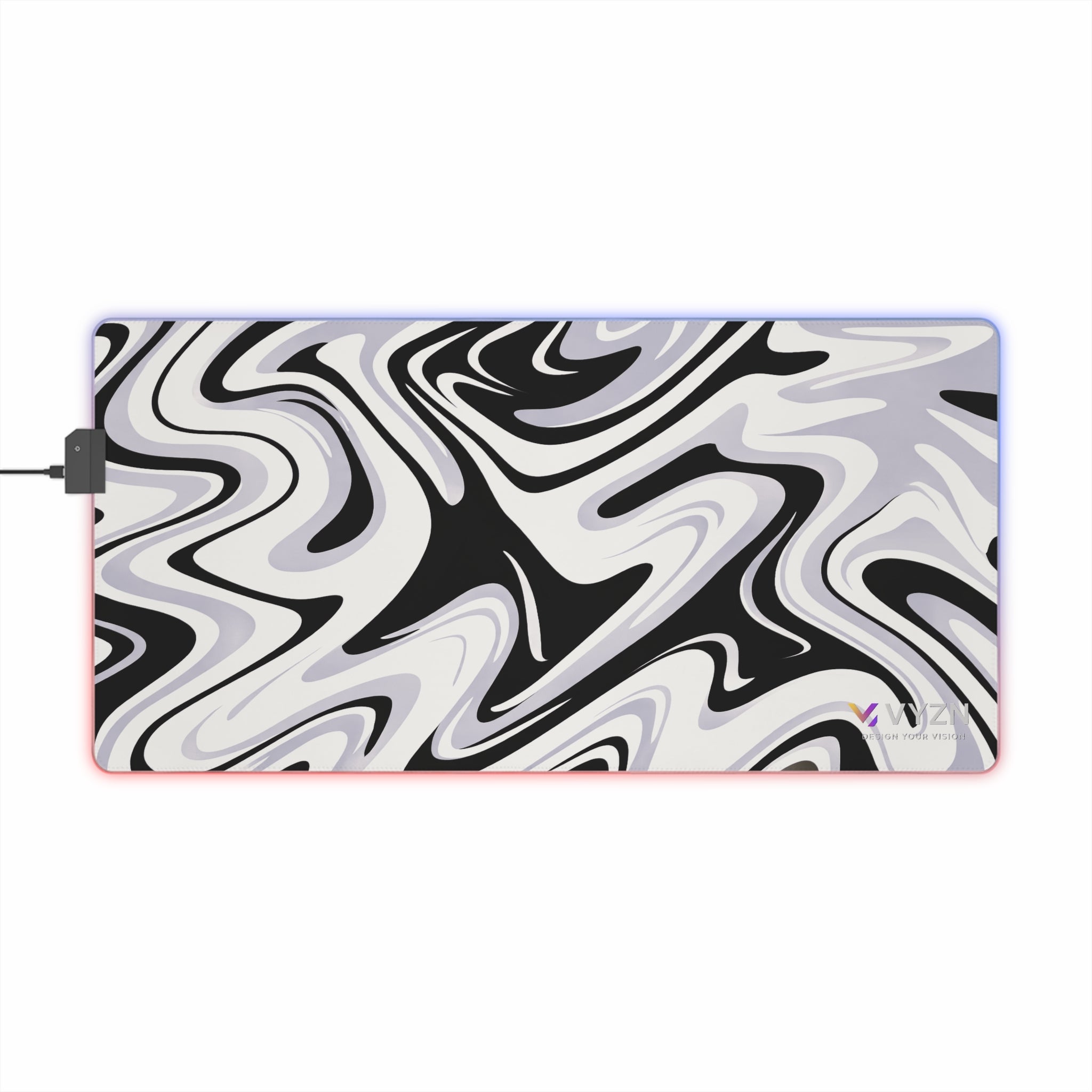 VYZN Design LED Gaming Mouse Pad Black and White