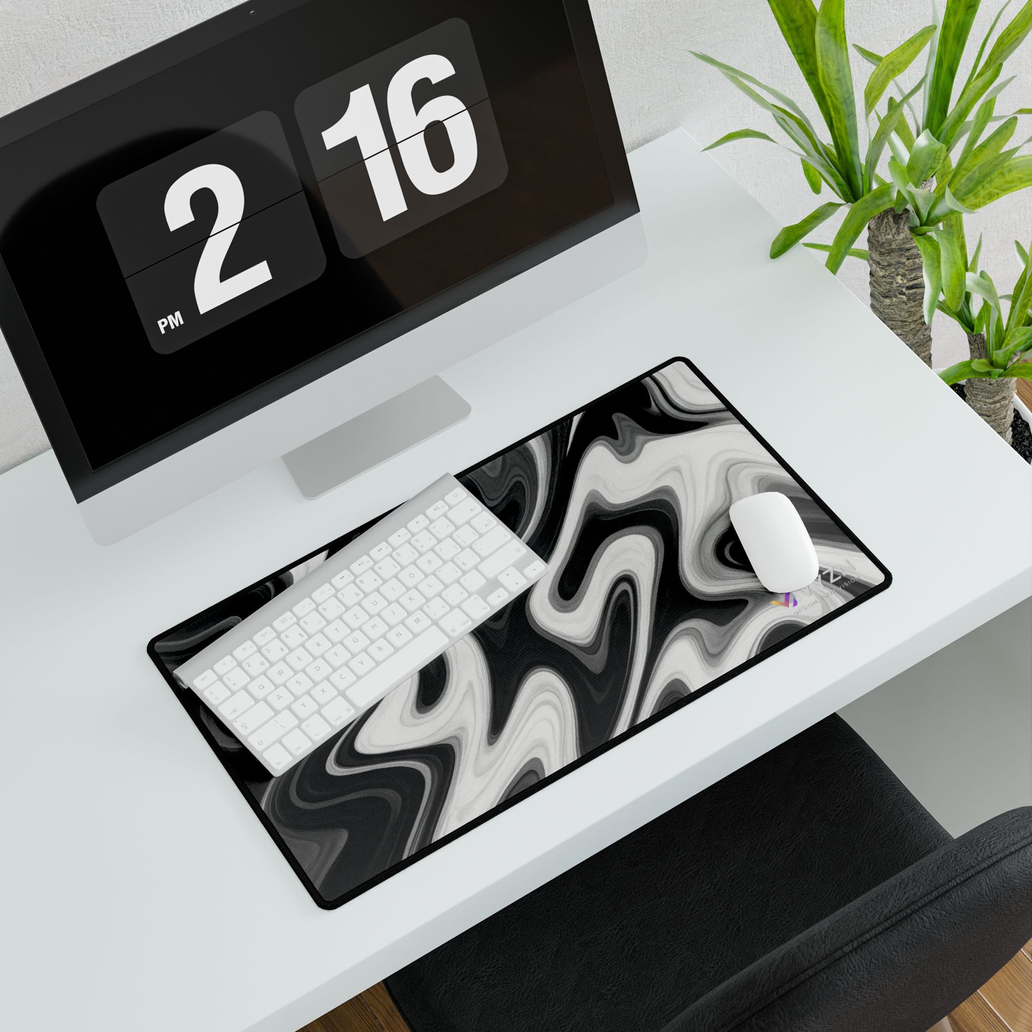 VYZN Design Liquid Design Black and White Mousepad