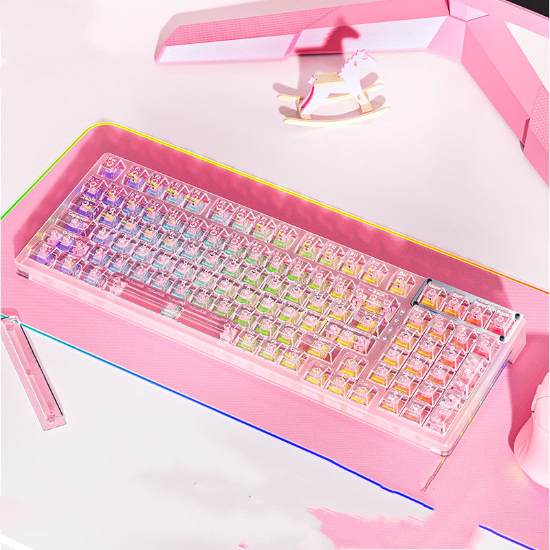 Wireless Bluetooth Mechanical Keyboard Tri-mode Game Hot-swappable (US-Layout)