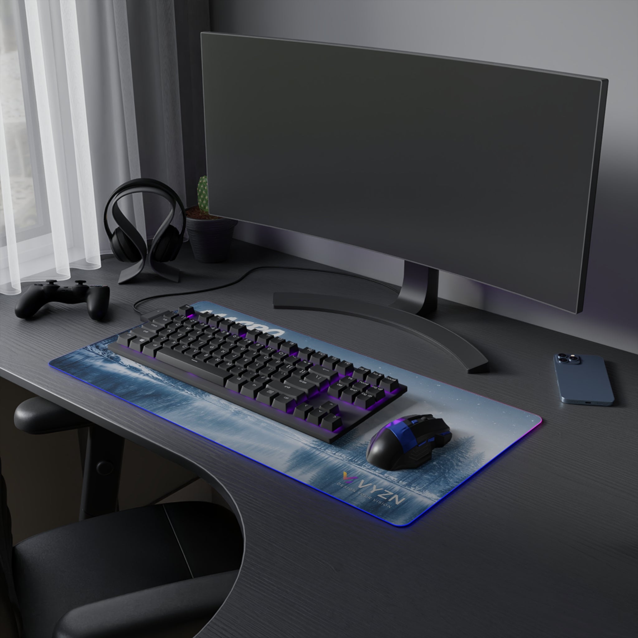 VYZN Design LED Gaming Mouse Pad Macro Edition