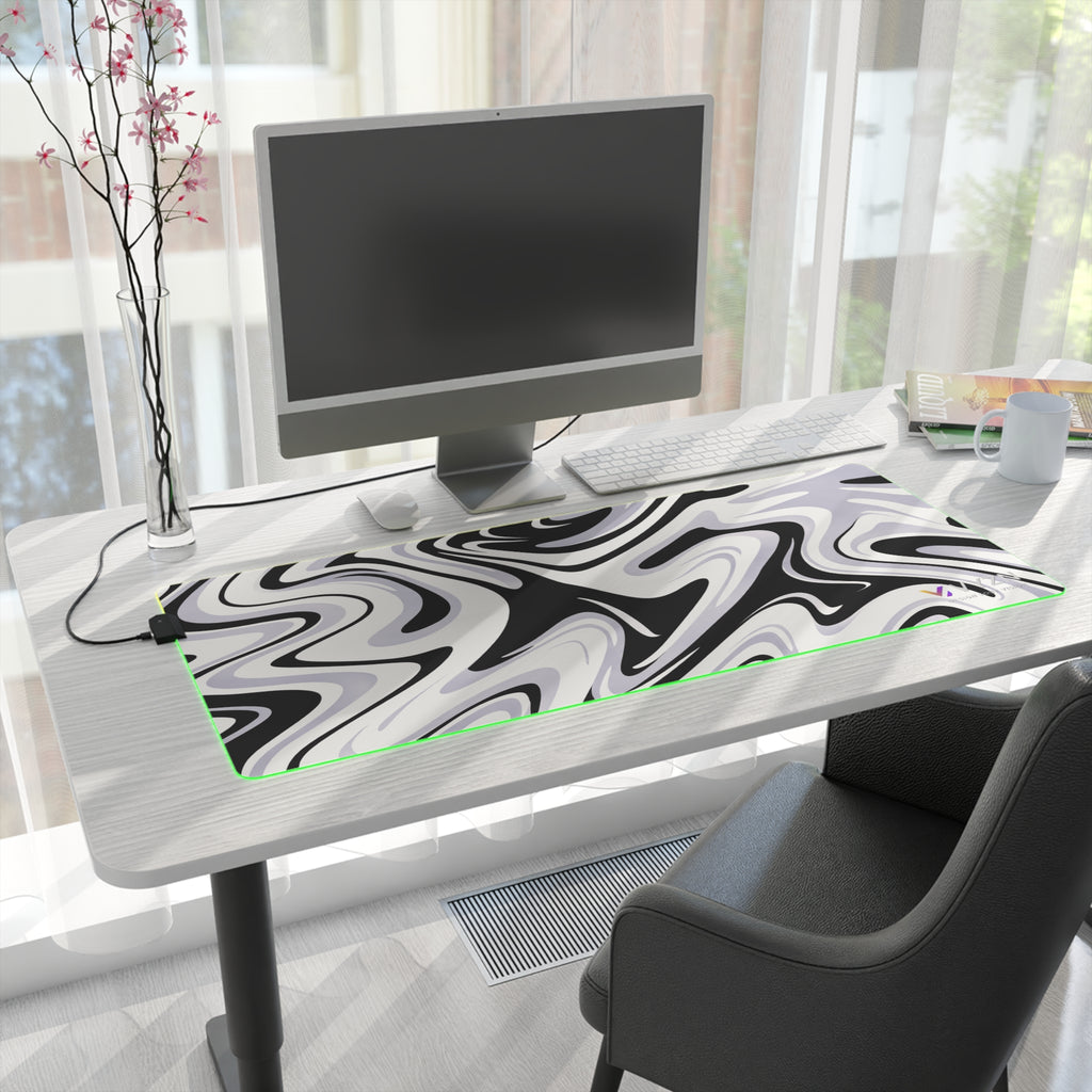 VYZN Design LED Gaming Mouse Pad Black and White