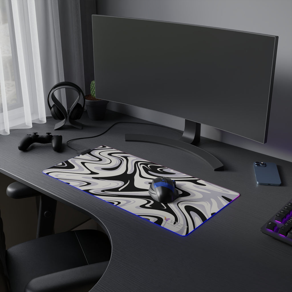 VYZN Design LED Gaming Mouse Pad Black and White