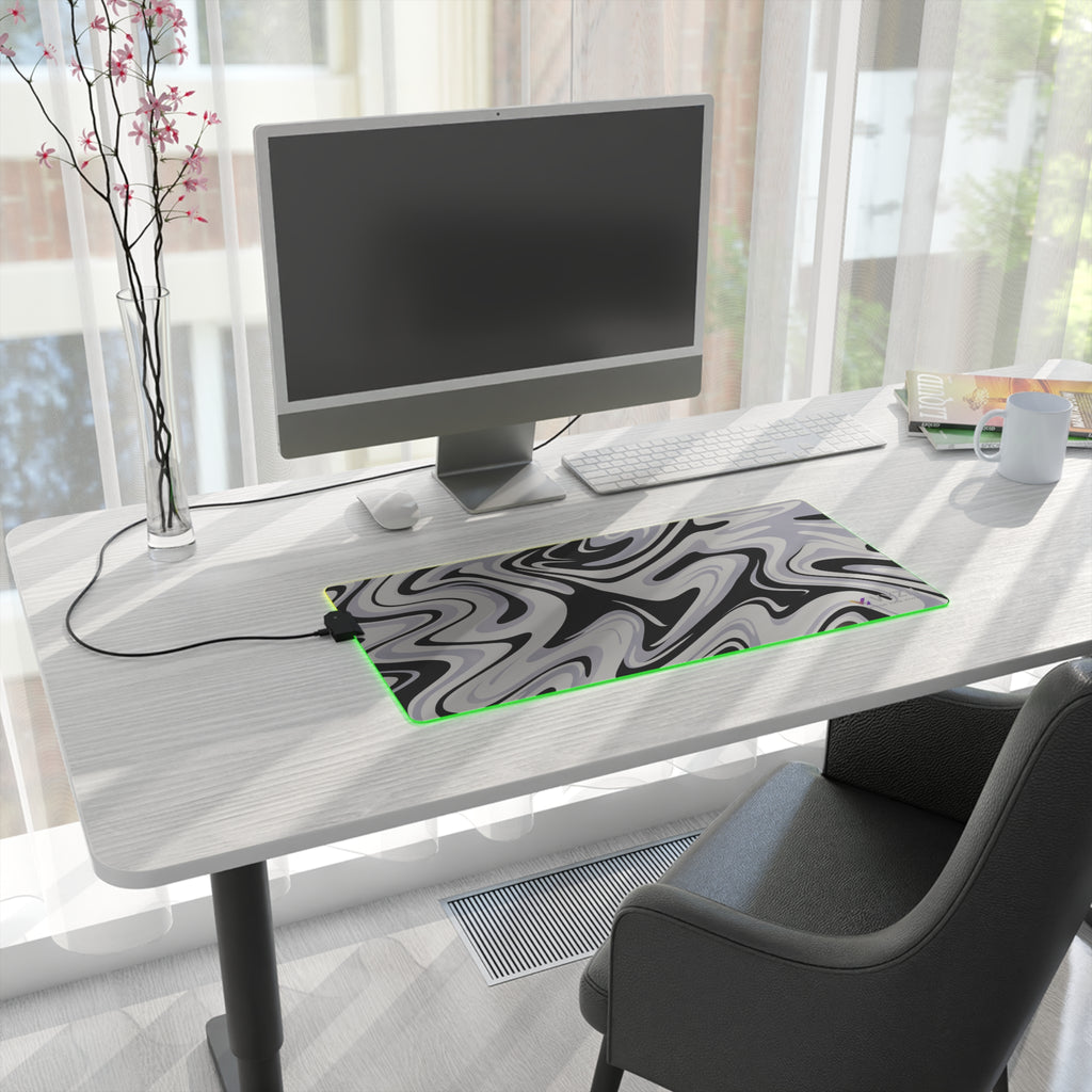 VYZN Design LED Gaming Mouse Pad Black and White