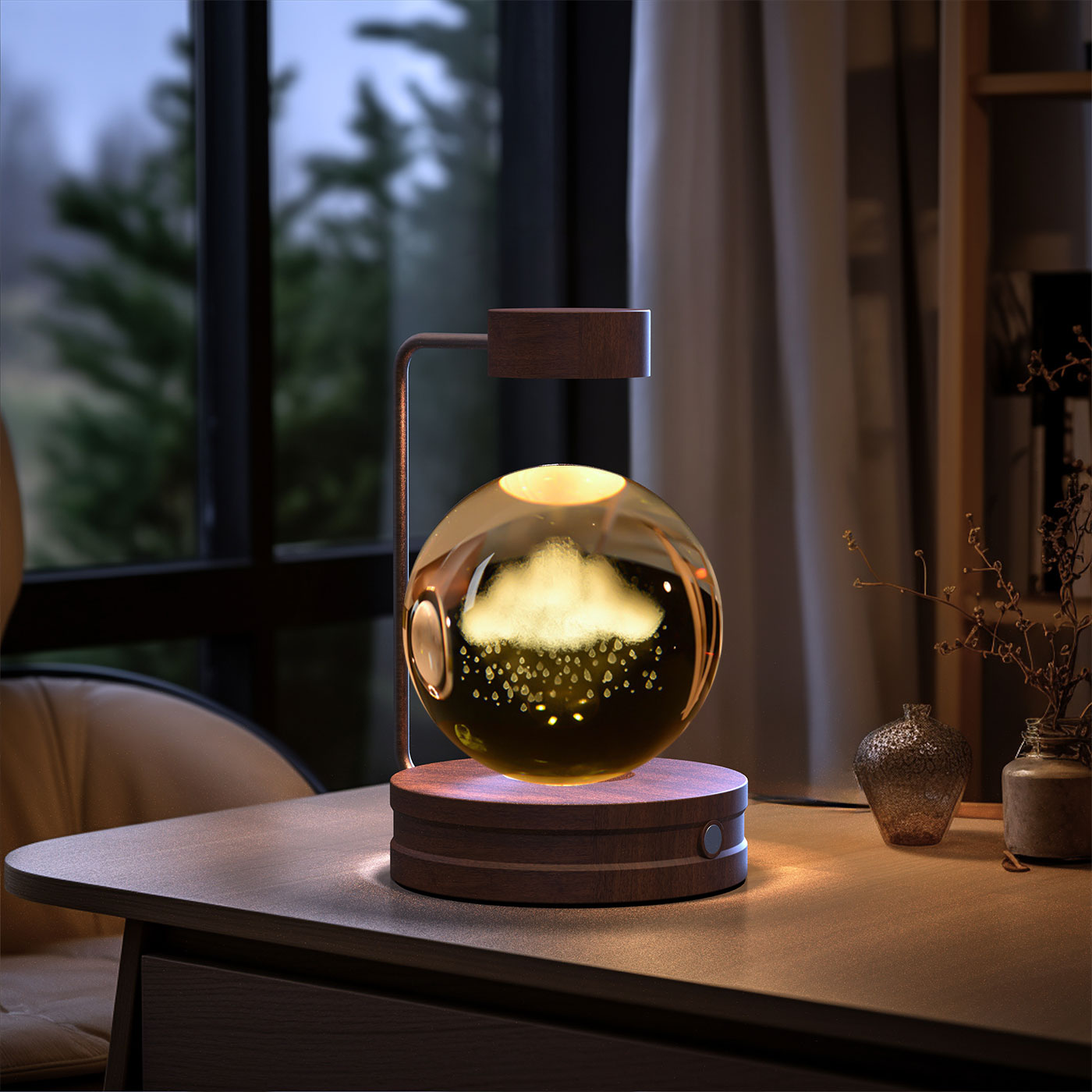 Kristallkugel Kosmischer Dinosaurier Indoor Nachtlicht USB Power Warm Licht