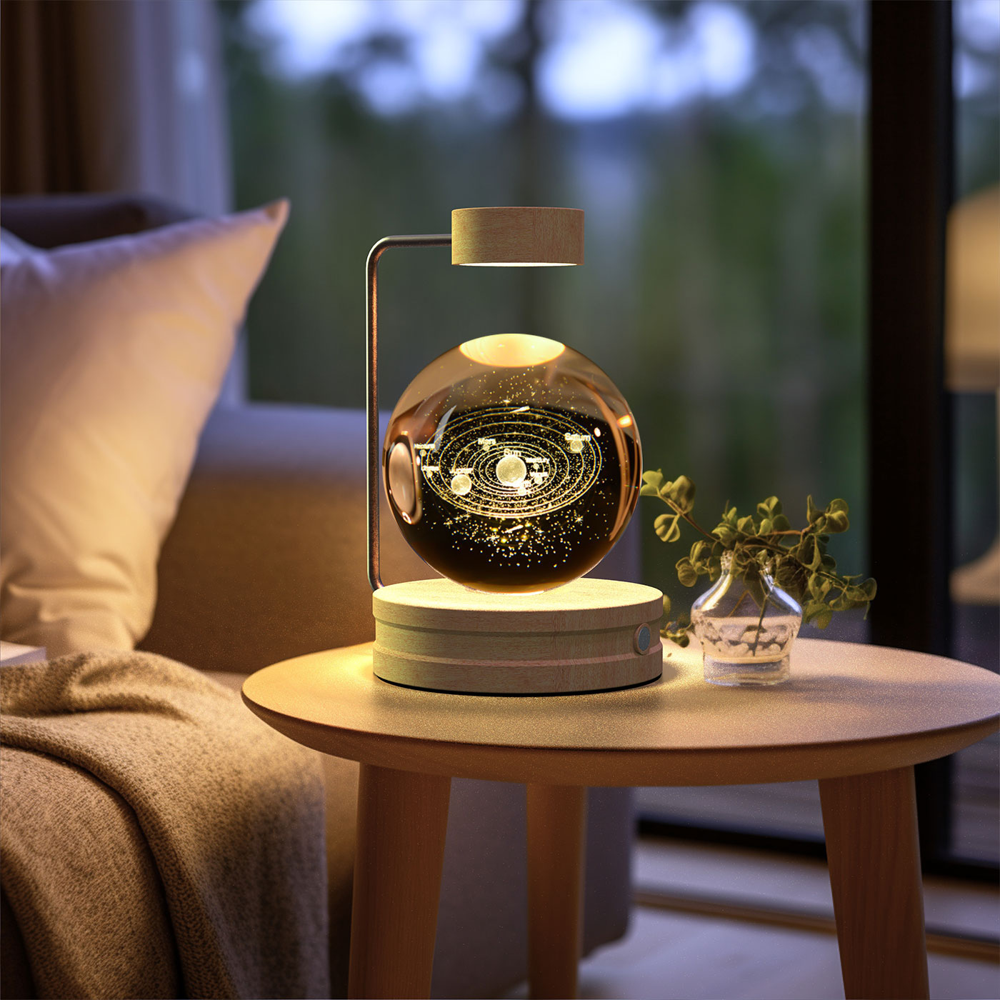 Kristallkugel Kosmischer Dinosaurier Indoor Nachtlicht USB Power Warm Licht