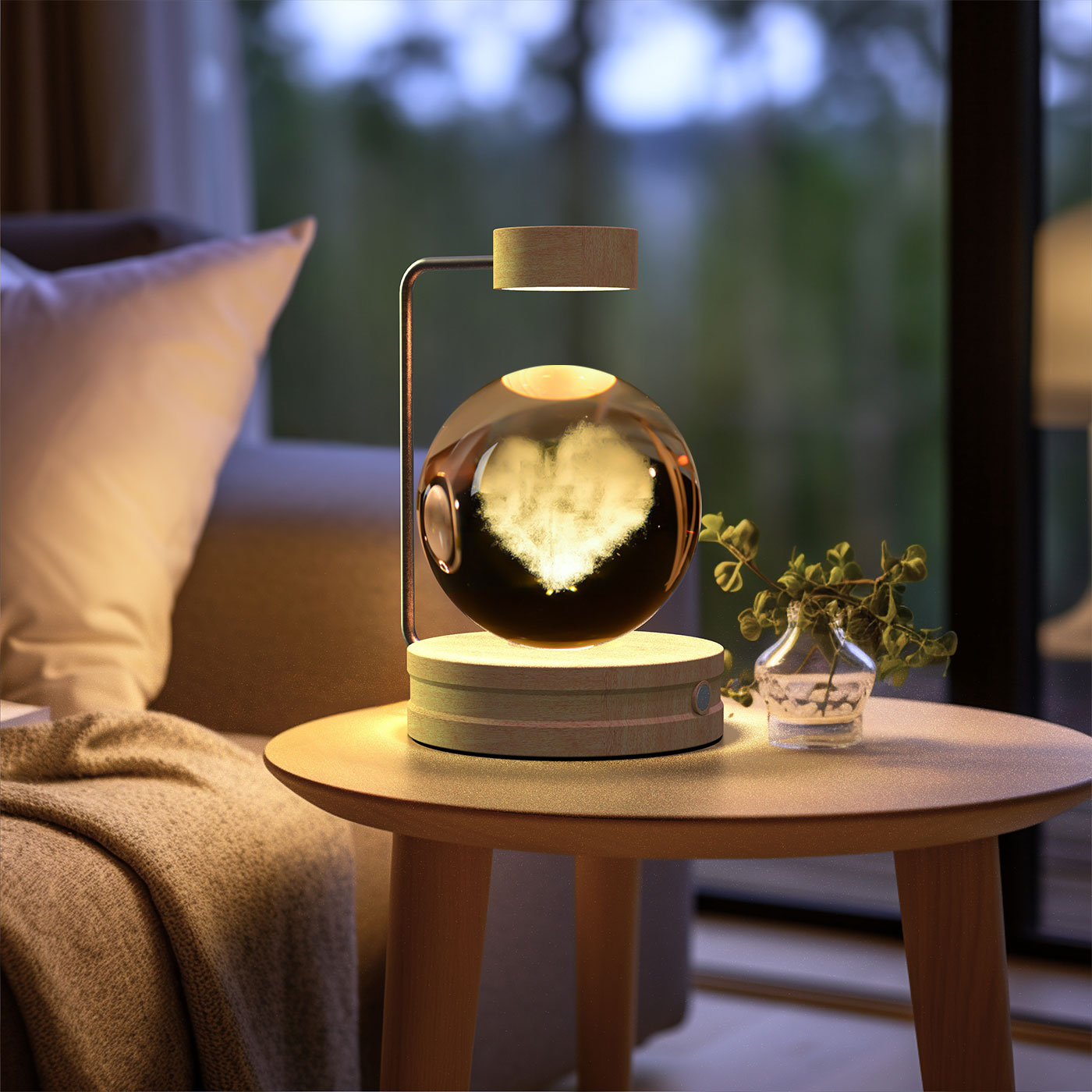 Kristallkugel Kosmischer Dinosaurier Indoor Nachtlicht USB Power Warm Licht