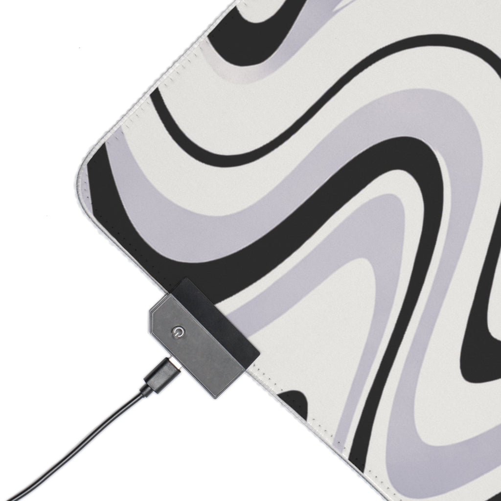 VYZN Design LED Gaming Mouse Pad Black and White
