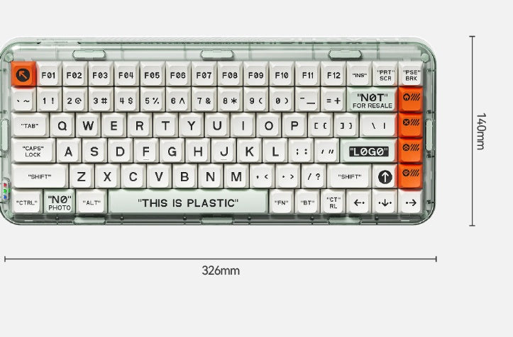 MelGeek Mojo84 Key Transparent Wireless Bluetooth Mechanical Keyboard (US-Layout)