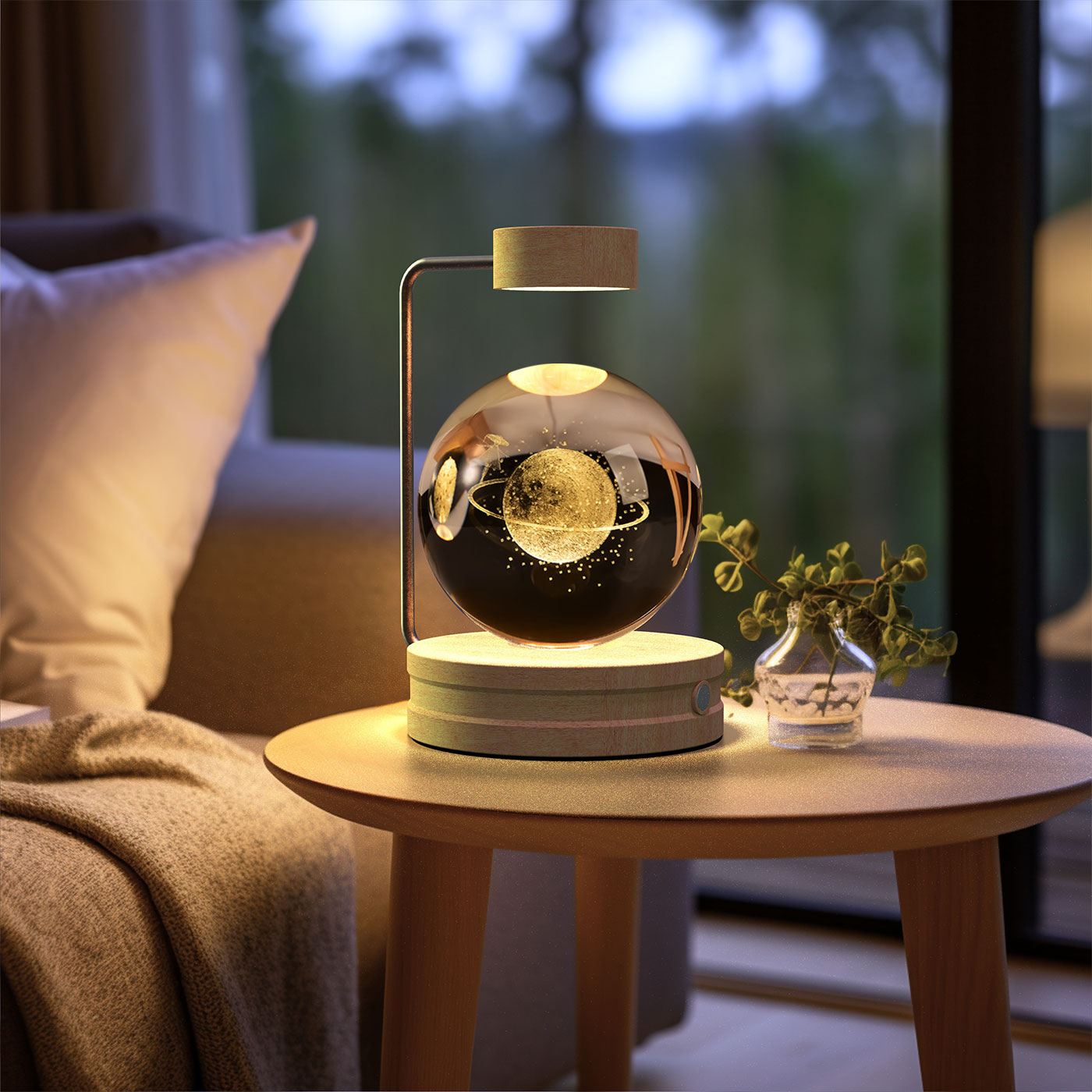 Kristallkugel Kosmischer Dinosaurier Indoor Nachtlicht USB Power Warm Licht
