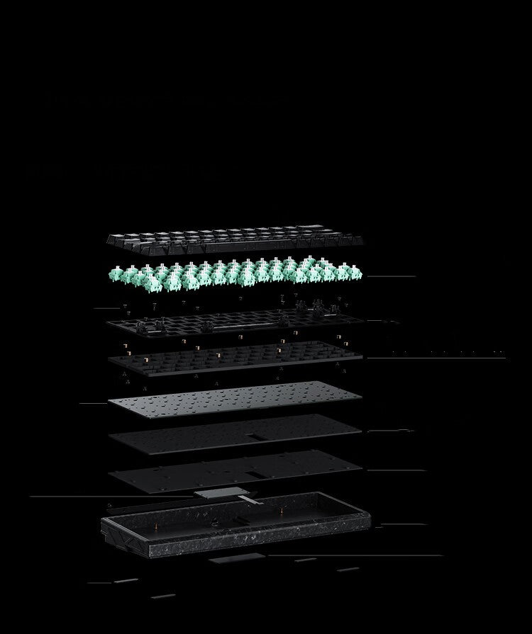 Integrated Forged Carbon Magnetic Shaft Gaming Keyboard (US-Layout)