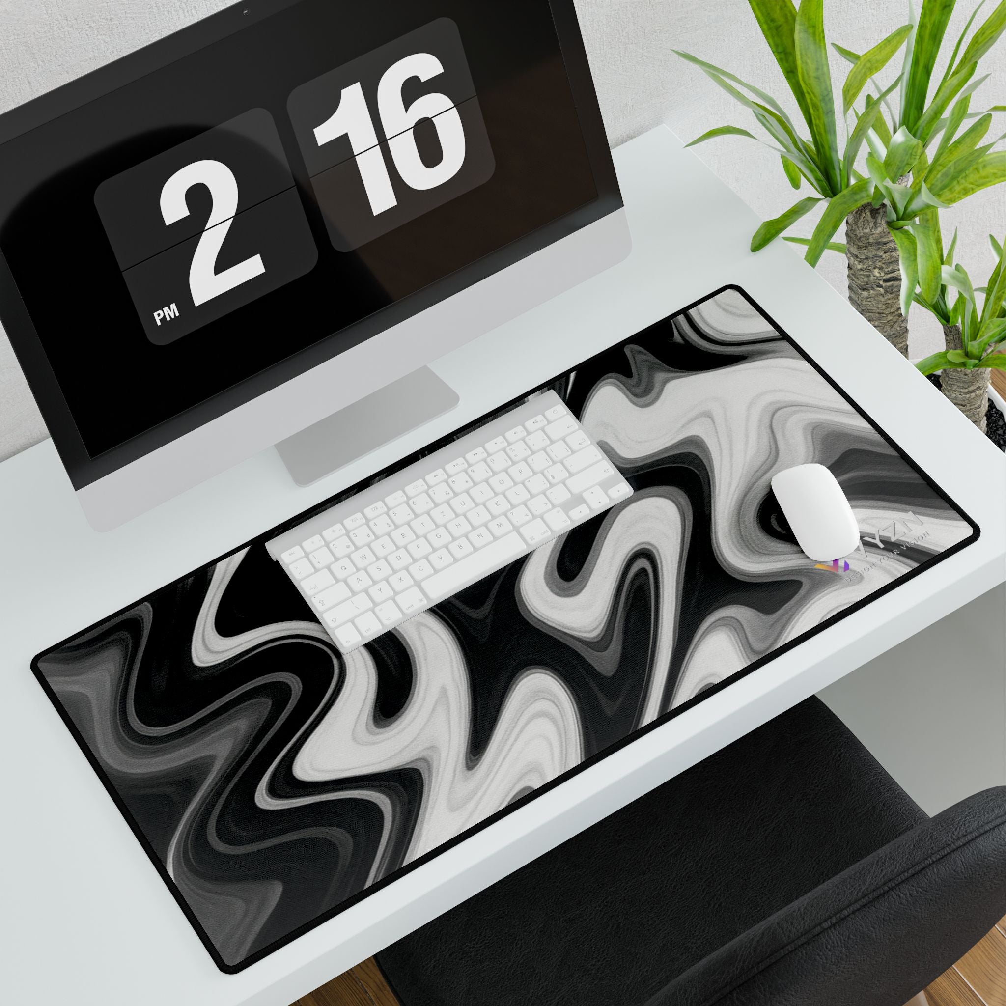 VYZN Design Liquid Design Black and White Mousepad