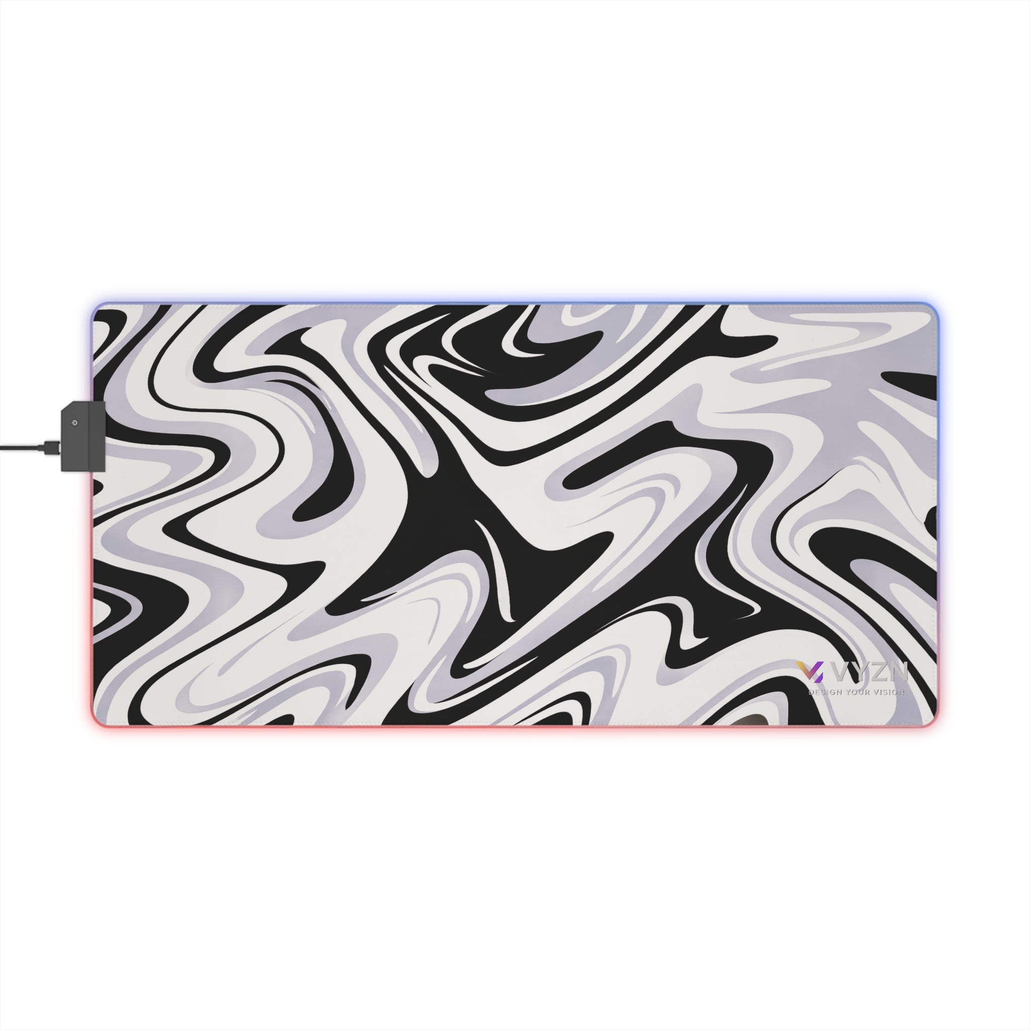 VYZN Design LED Gaming Mouse Pad Black and White