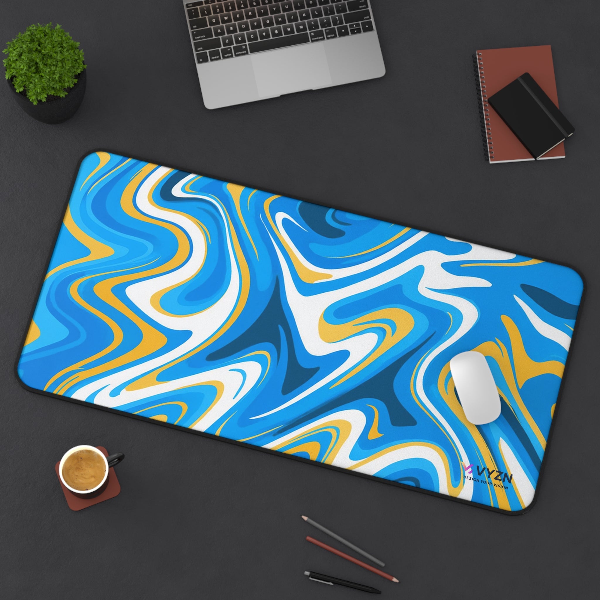 VYZN Design Mouse Pad / Blue and Yellow