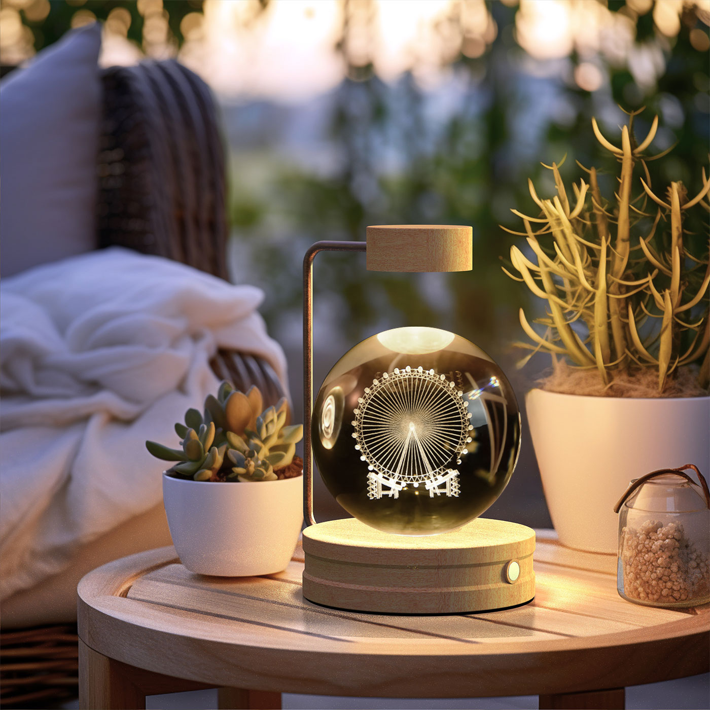 Kristallkugel Kosmischer Dinosaurier Indoor Nachtlicht USB Power Warm Licht