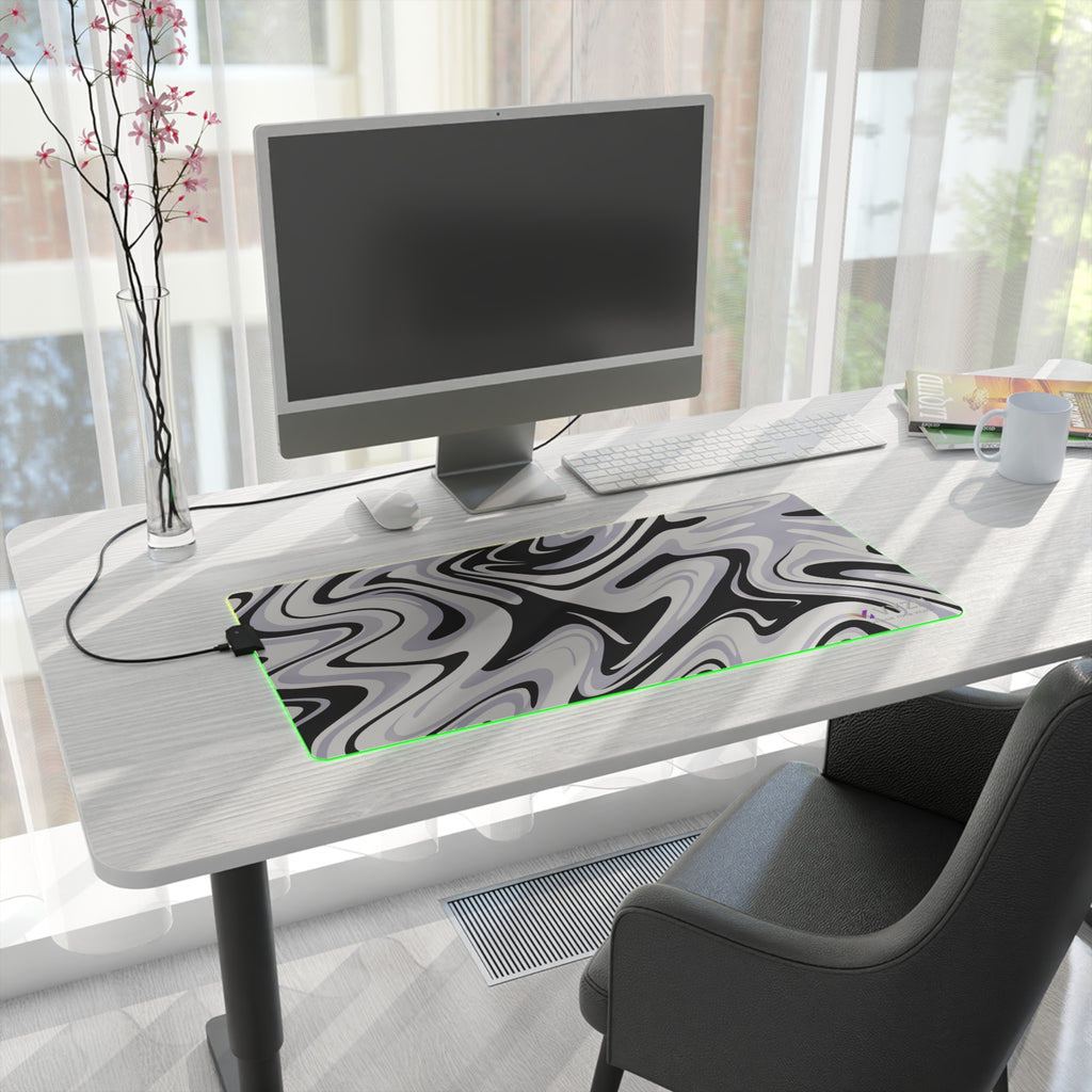 VYZN Design LED Gaming Mouse Pad Black and White
