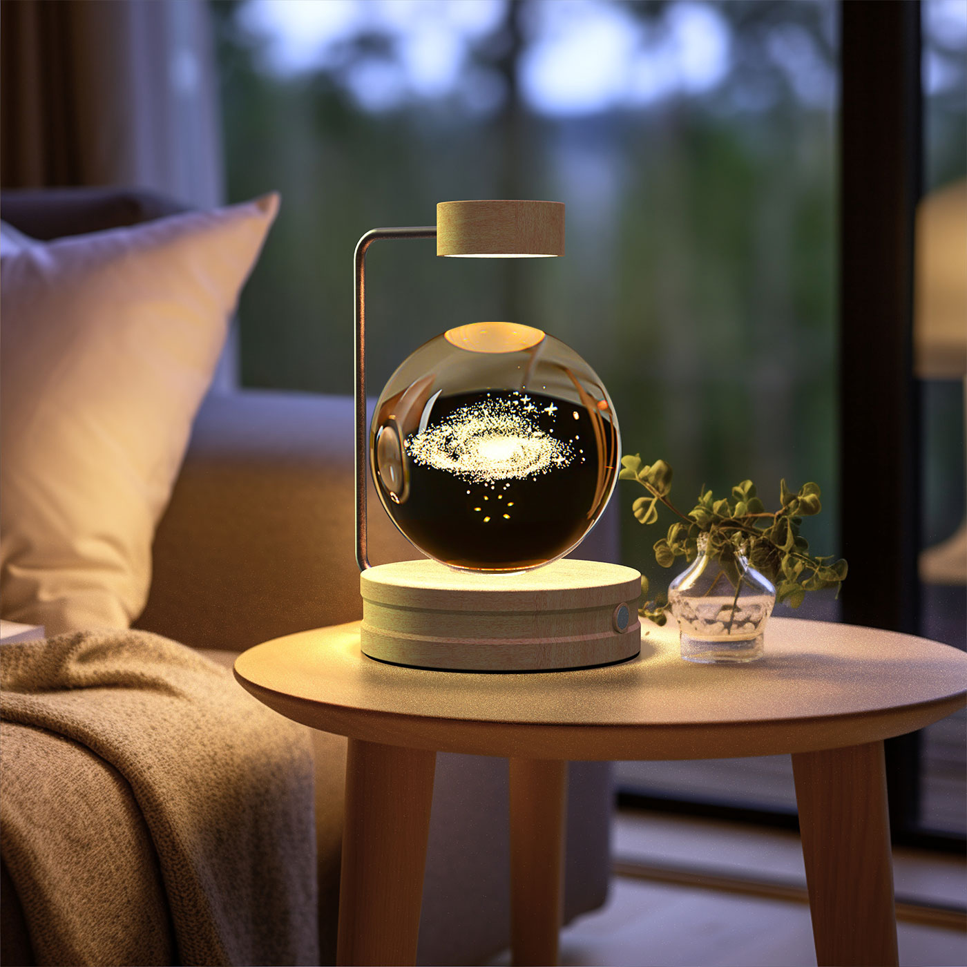 Kristallkugel Kosmischer Dinosaurier Indoor Nachtlicht USB Power Warm Licht