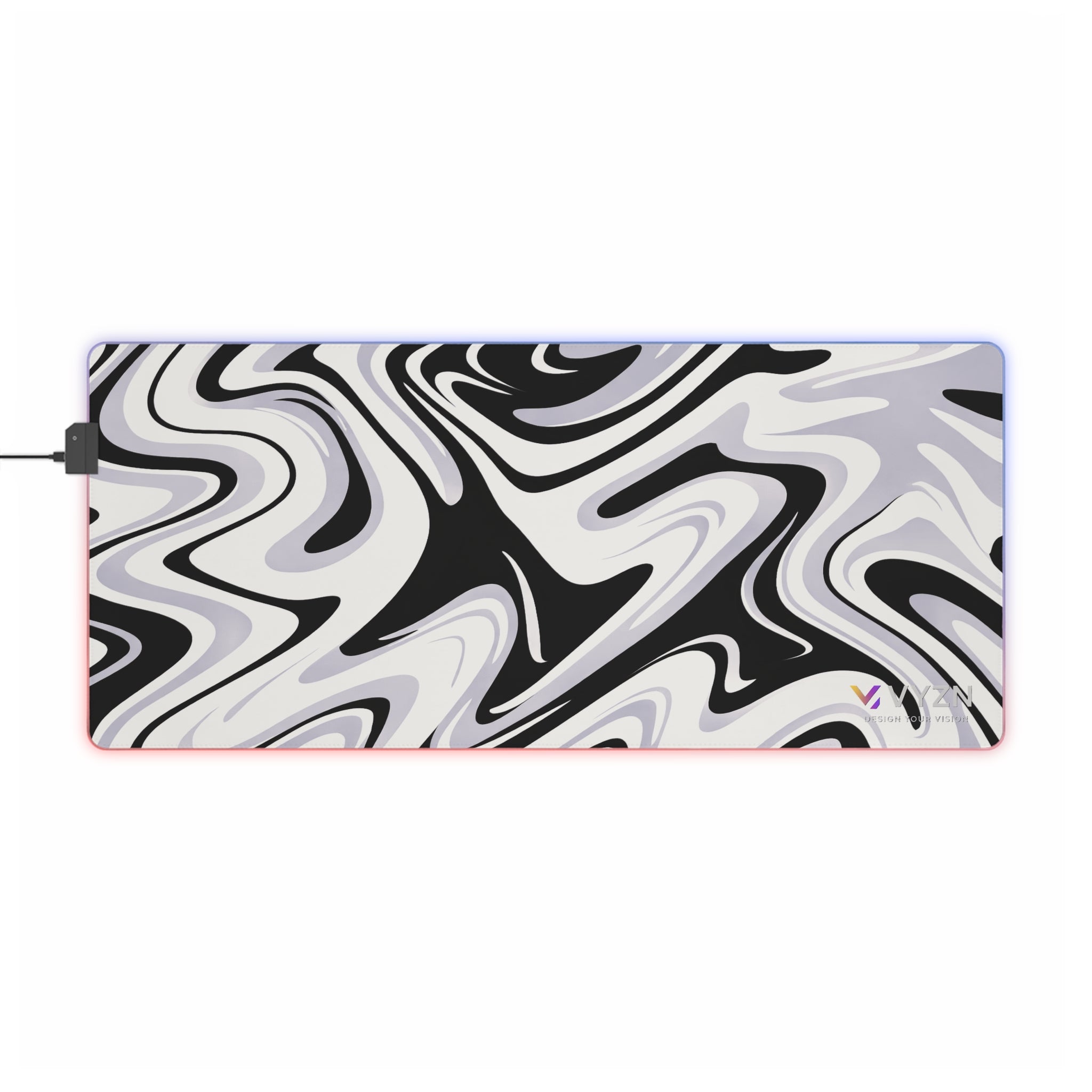 VYZN Design LED Gaming Mouse Pad Black and White