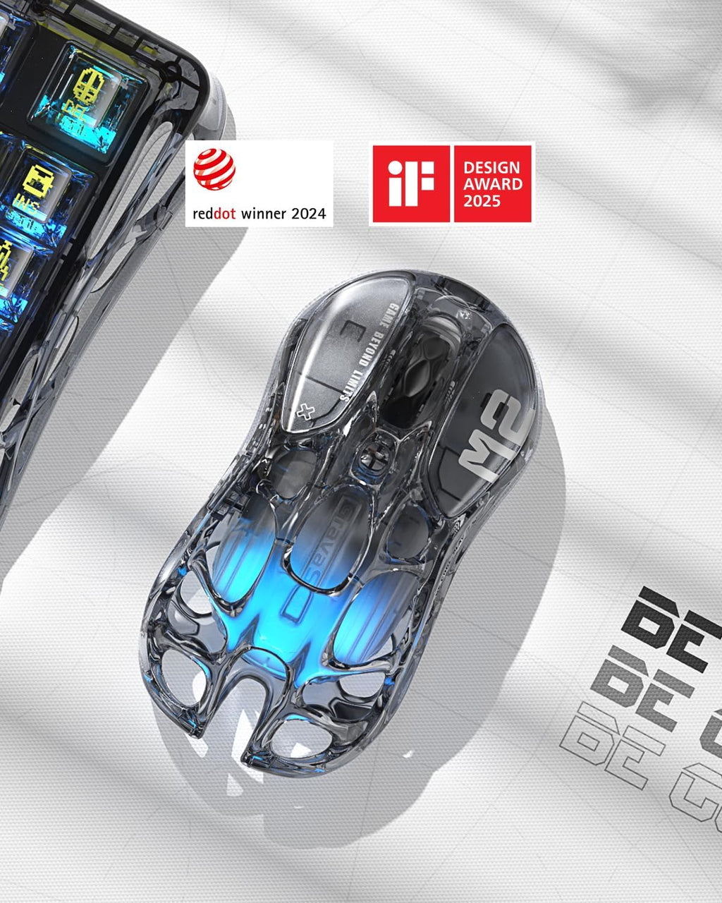 GravaStar Mercury M2 Transparent – Kabellose Gaming-Maus