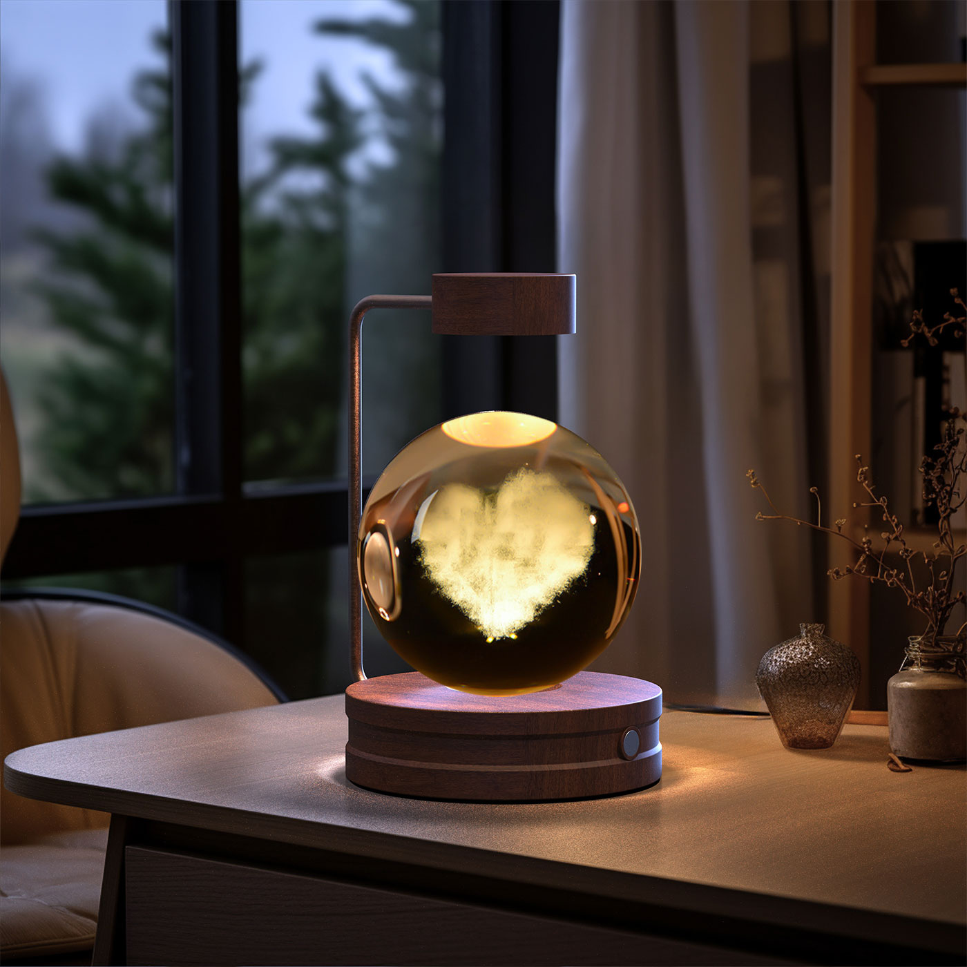 Kristallkugel Kosmischer Dinosaurier Indoor Nachtlicht USB Power Warm Licht
