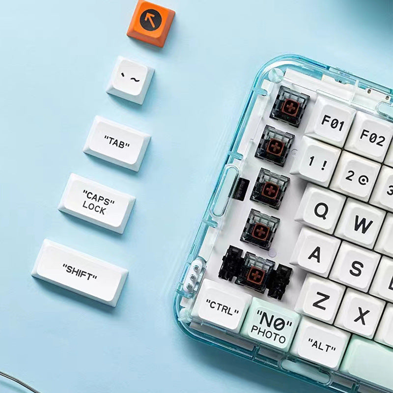 MelGeek Mojo84 Key Transparent Wireless Bluetooth Mechanical Keyboard (US-Layout)