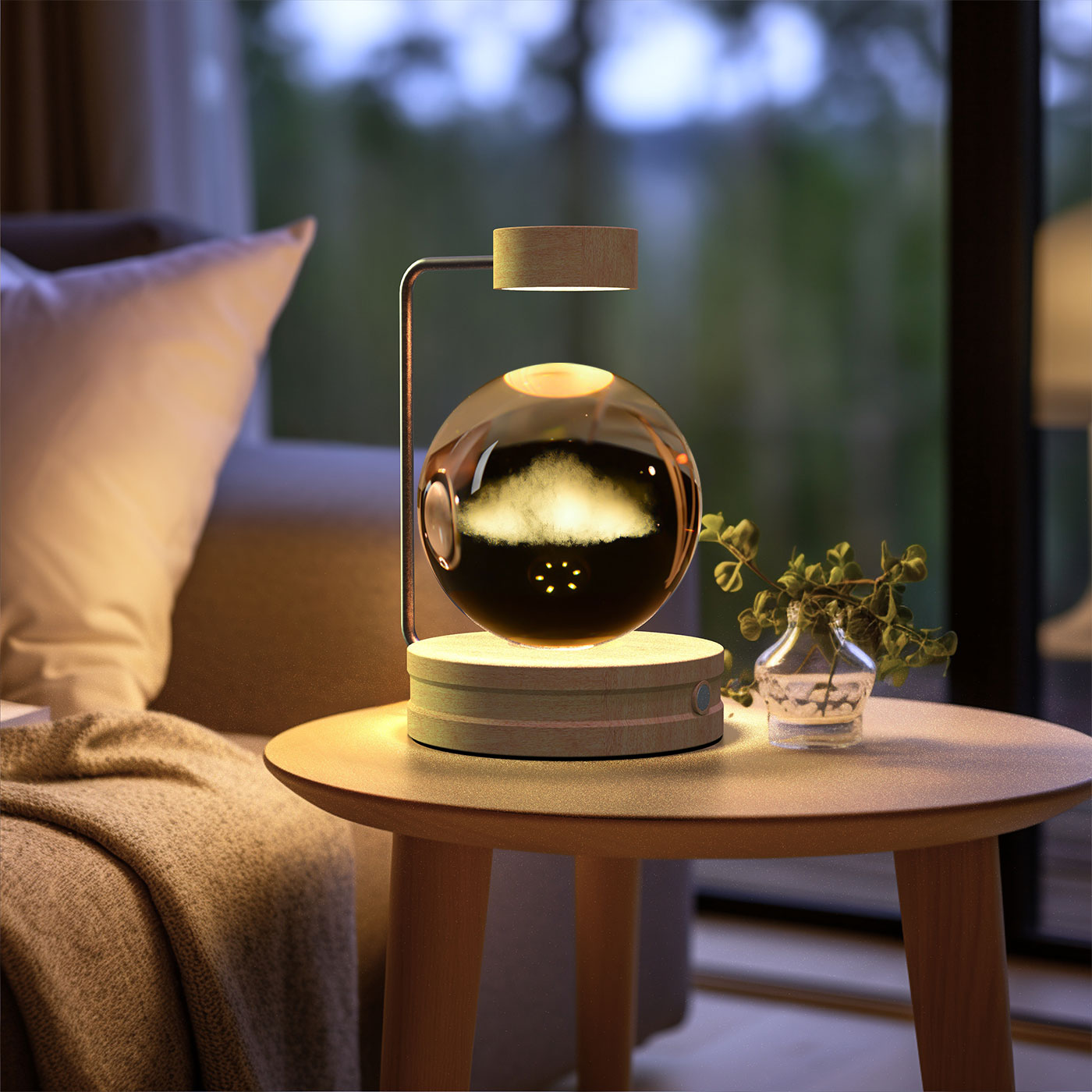 Kristallkugel Kosmischer Dinosaurier Indoor Nachtlicht USB Power Warm Licht