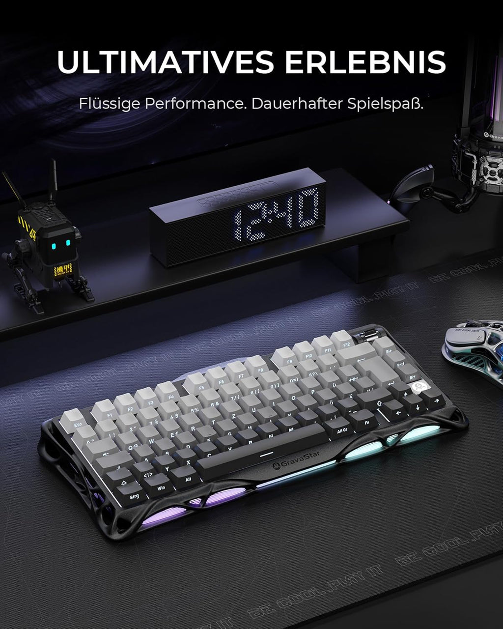 GravaStar Mercury K1 75% Mechanische Gaming Tastatur  Layout (DE)