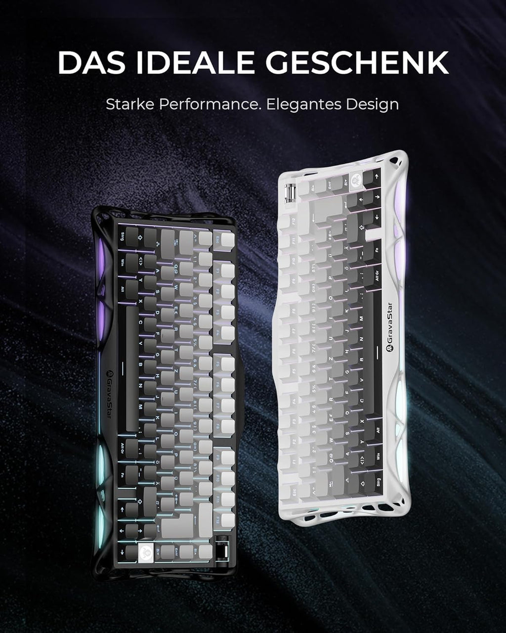 GravaStar Mercury K1 75% Mechanische Gaming Tastatur  Layout (DE)