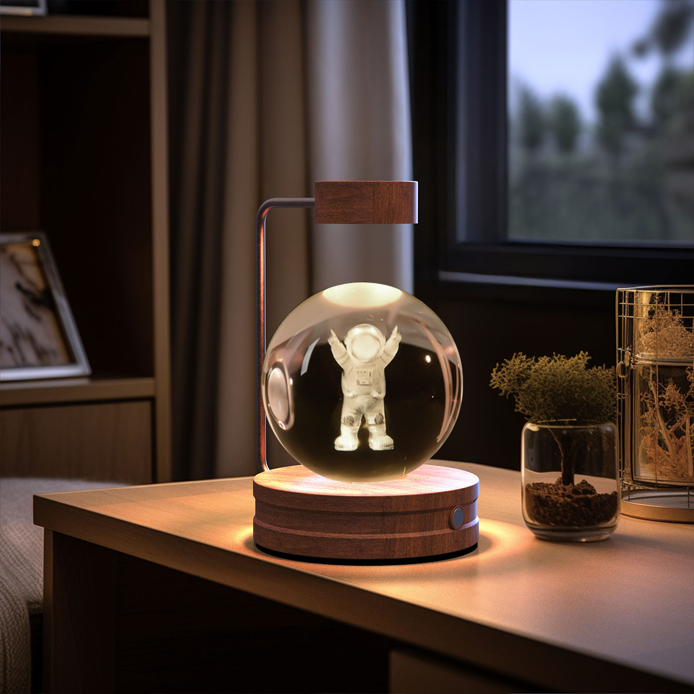 Kristallkugel Kosmischer Dinosaurier Indoor Nachtlicht USB Power Warm Licht