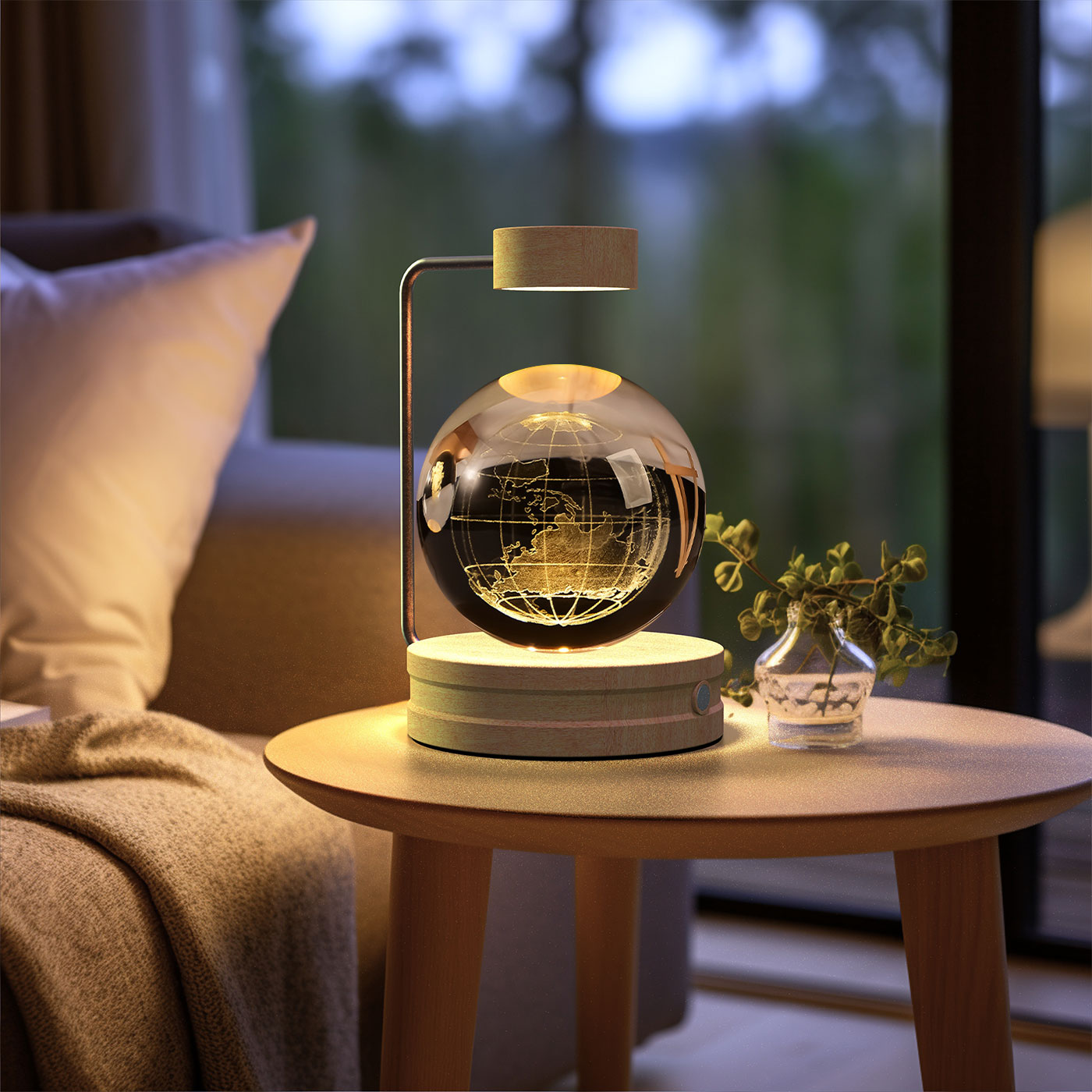 Kristallkugel Kosmischer Dinosaurier Indoor Nachtlicht USB Power Warm Licht