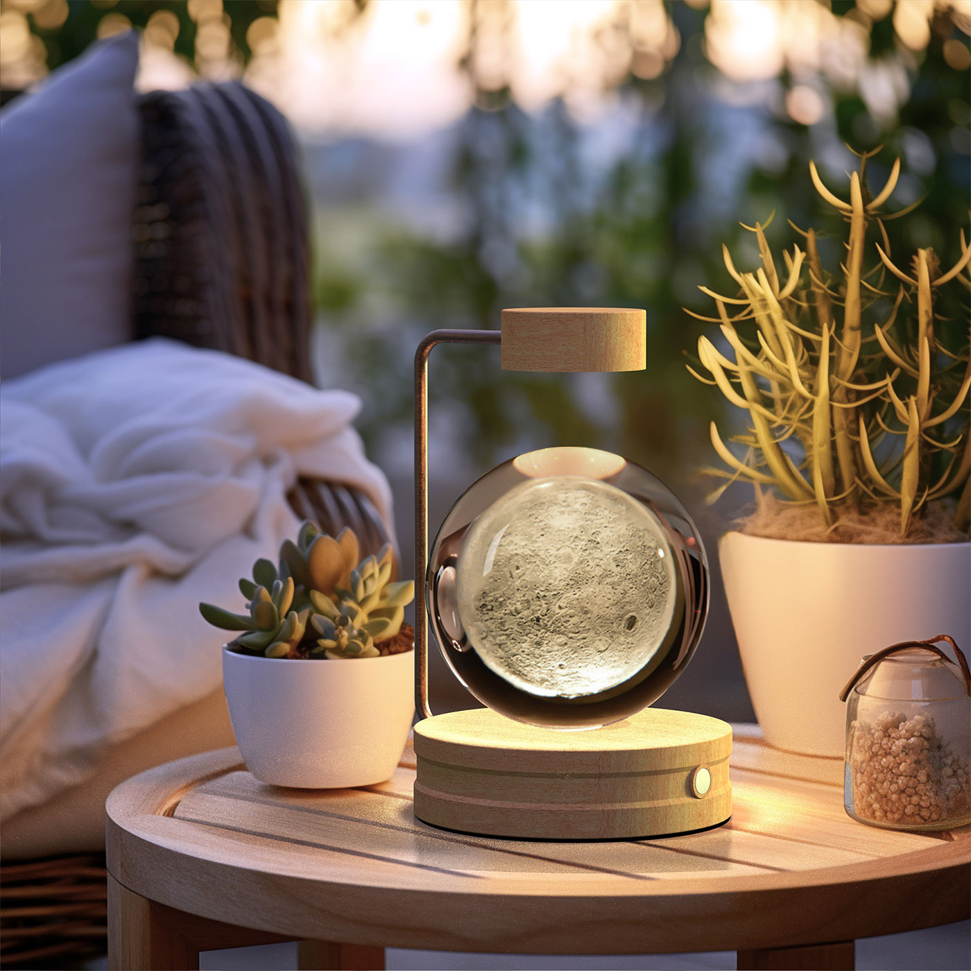 Kristallkugel Kosmischer Dinosaurier Indoor Nachtlicht USB Power Warm Licht