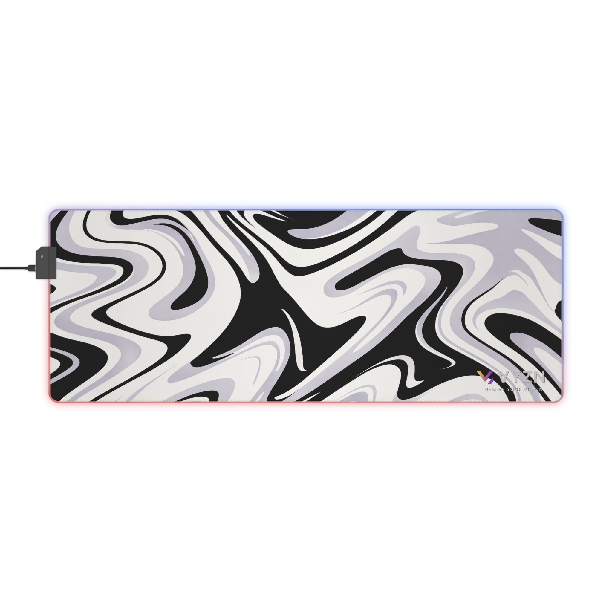 VYZN Design LED Gaming Mouse Pad Black and White