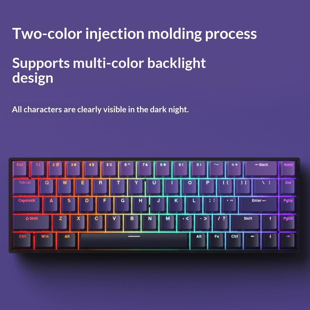 RGB Wired Tea-switch Portable Office Computer Keyboard For Gaming (US- Layout)