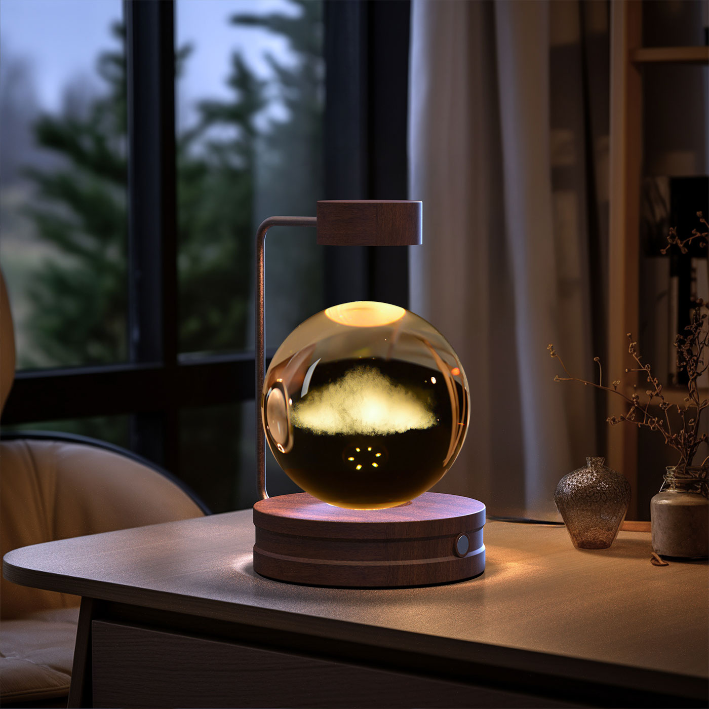 Kristallkugel Kosmischer Dinosaurier Indoor Nachtlicht USB Power Warm Licht