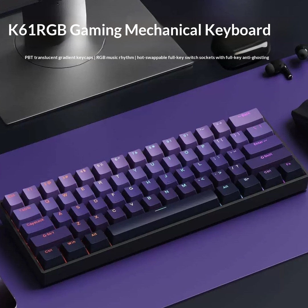 RGB Wired Tea-switch Portable Office Computer Keyboard For Gaming (US- Layout)