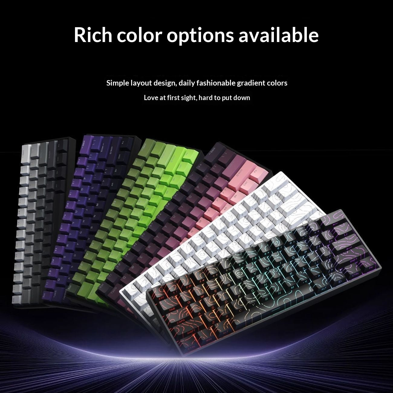 RGB Wired Tea-switch Portable Office Computer Keyboard For Gaming (US- Layout)