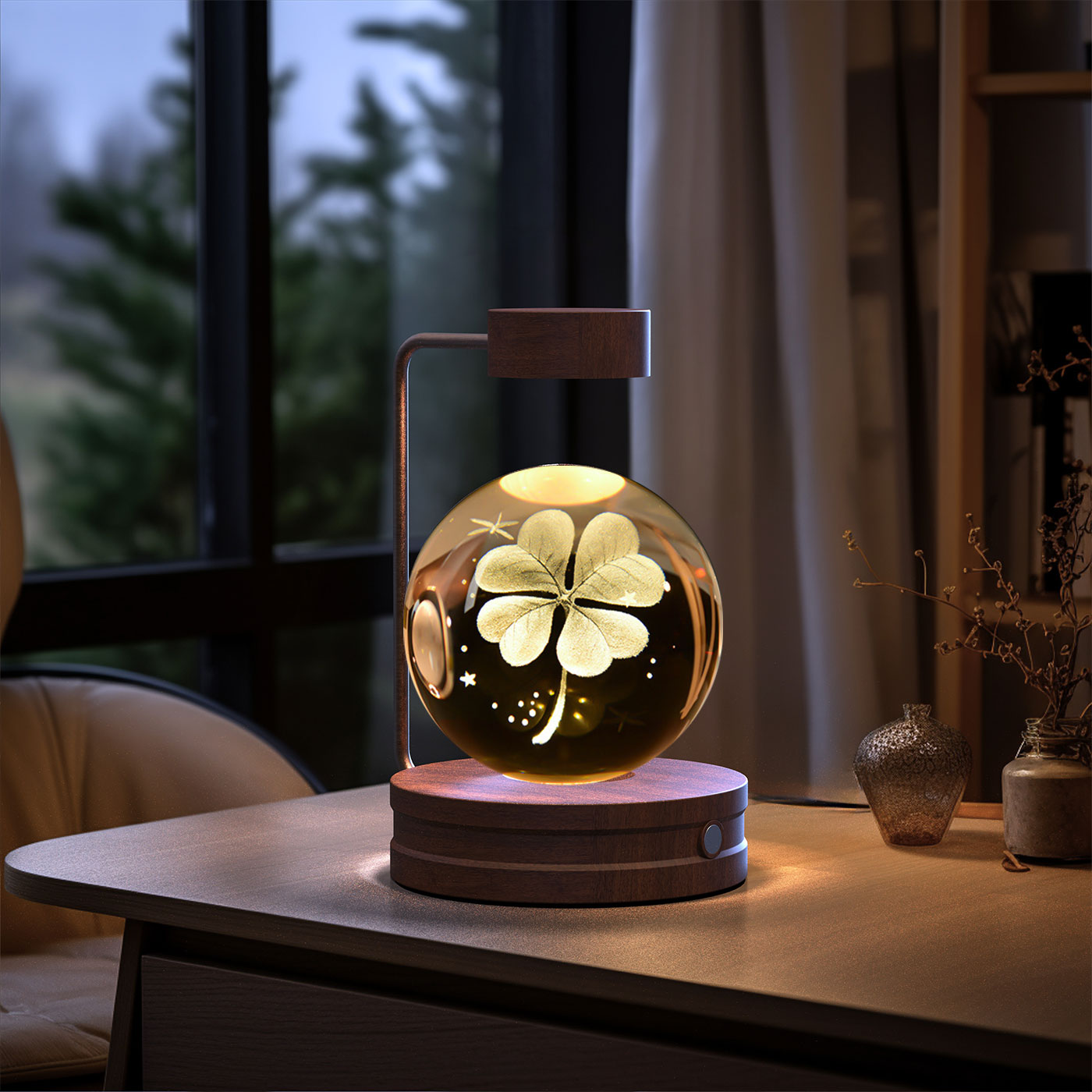 Kristallkugel Kosmischer Dinosaurier Indoor Nachtlicht USB Power Warm Licht