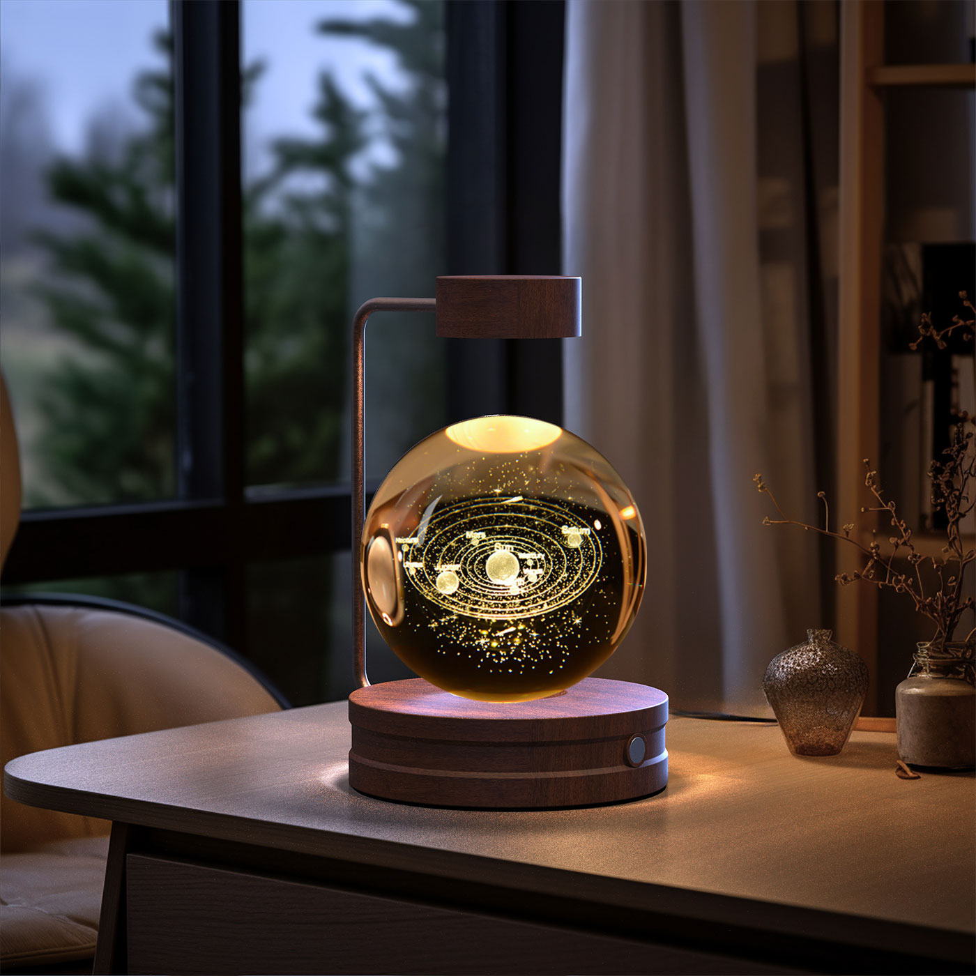 Kristallkugel Kosmischer Dinosaurier Indoor Nachtlicht USB Power Warm Licht