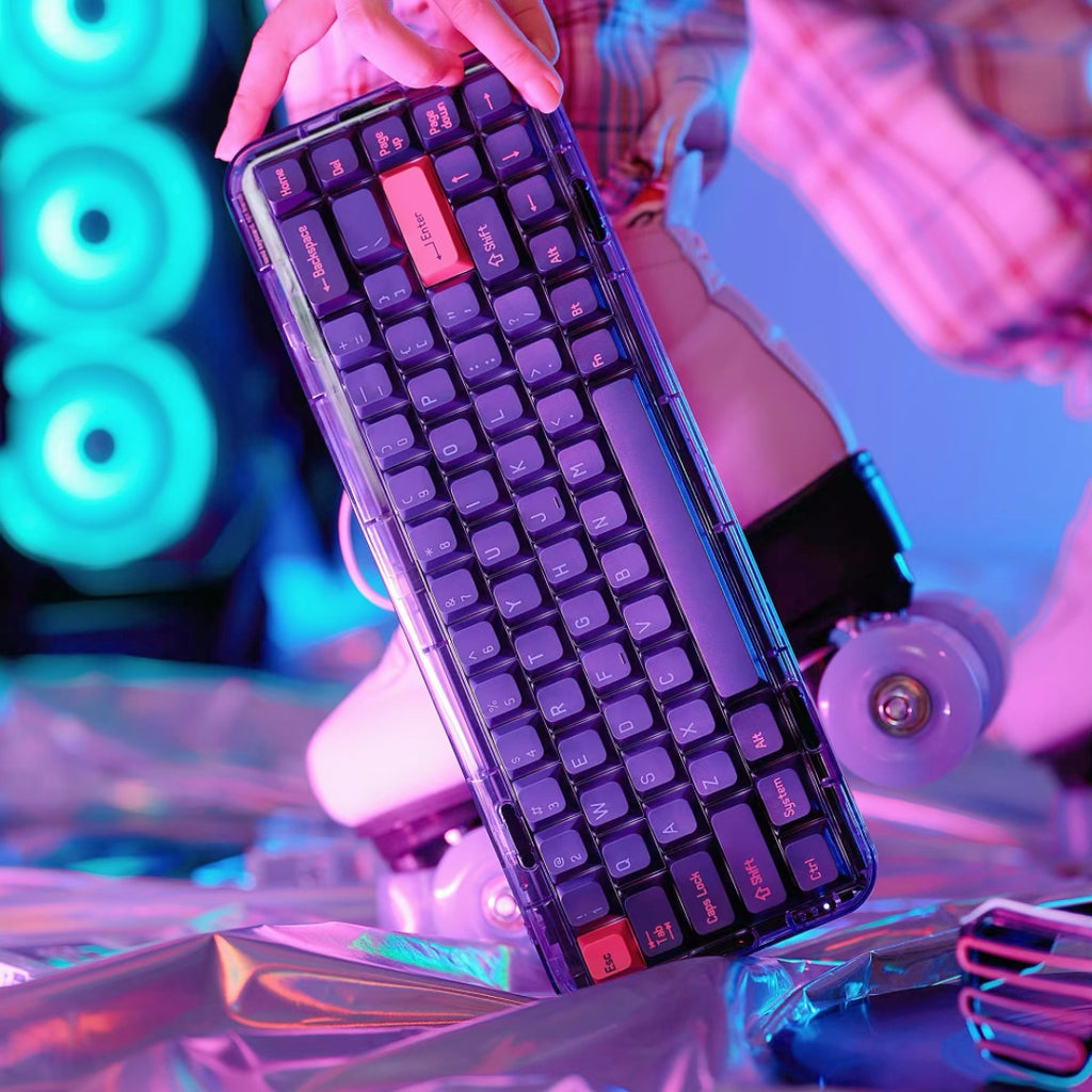 Tri-mode Transparent Mechanical Keyboard Wireless Bluetooth (US-Layout)