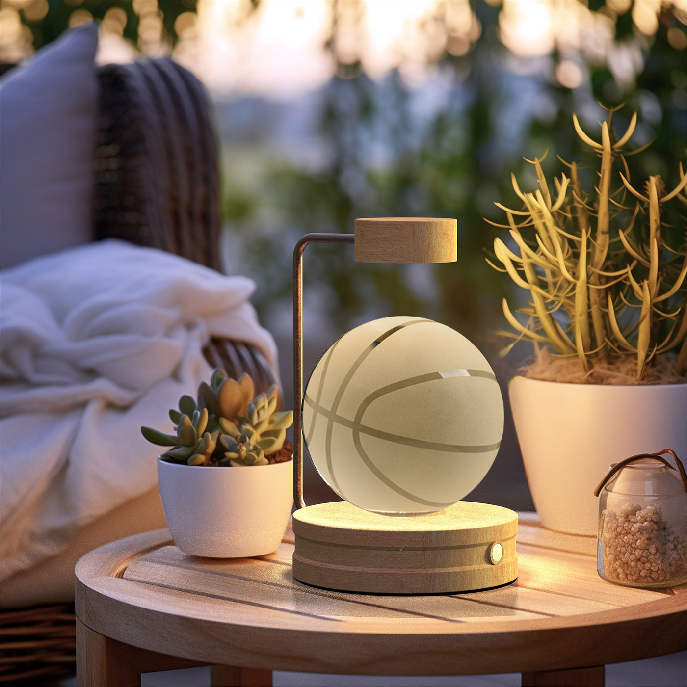 Kristallkugel Kosmischer Dinosaurier Indoor Nachtlicht USB Power Warm Licht